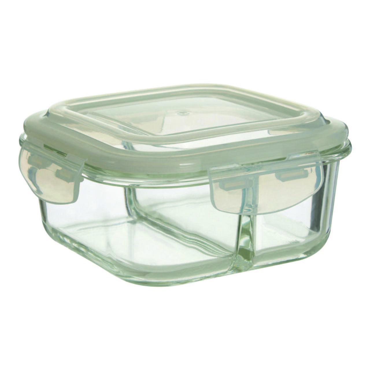 Orsina Freska 2 Section Square Glass Container With Lid 800 ml