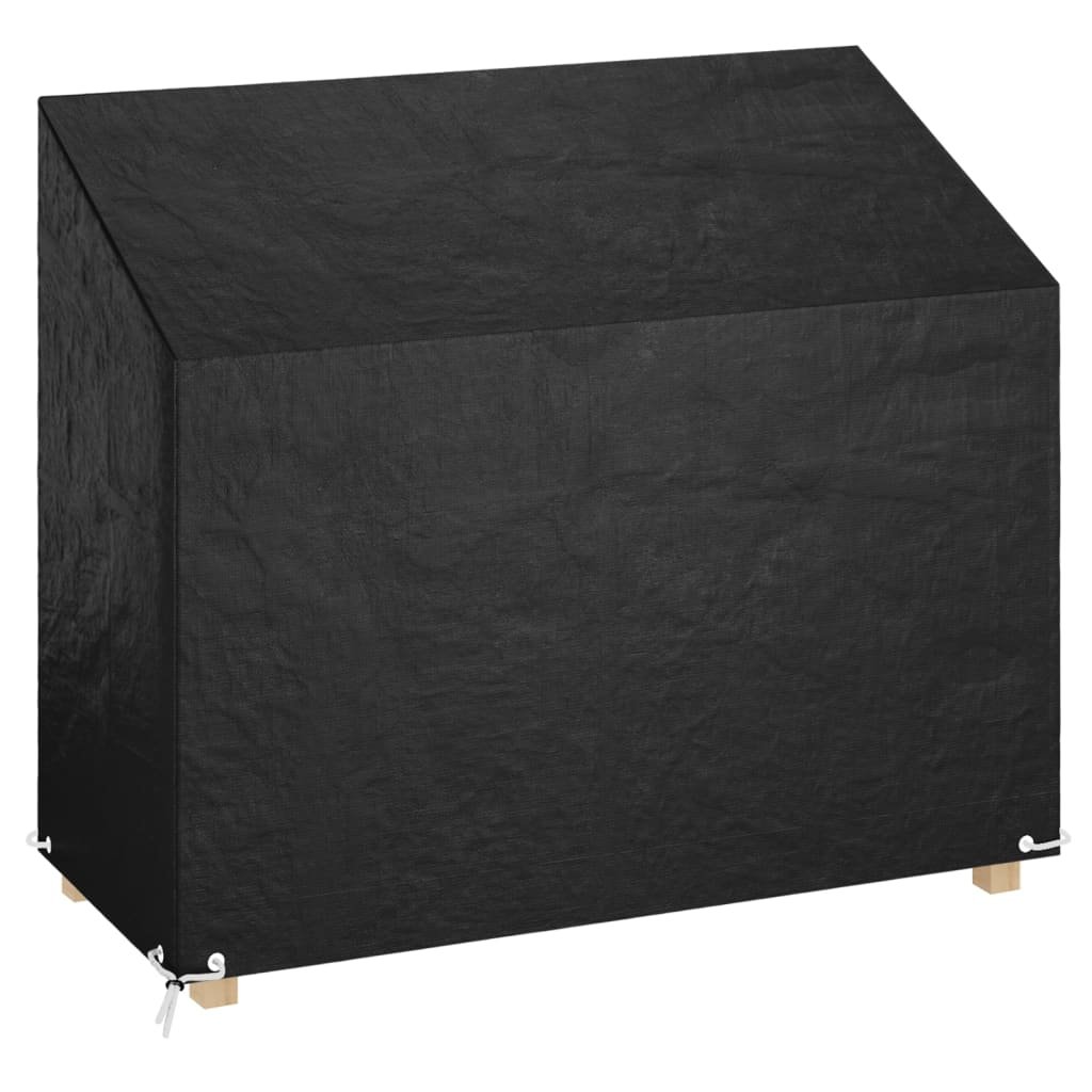 Walplus Polyethylene 8 Eyelets Garden Bench Cover - Black - 160 x 70 x 70/88 cm