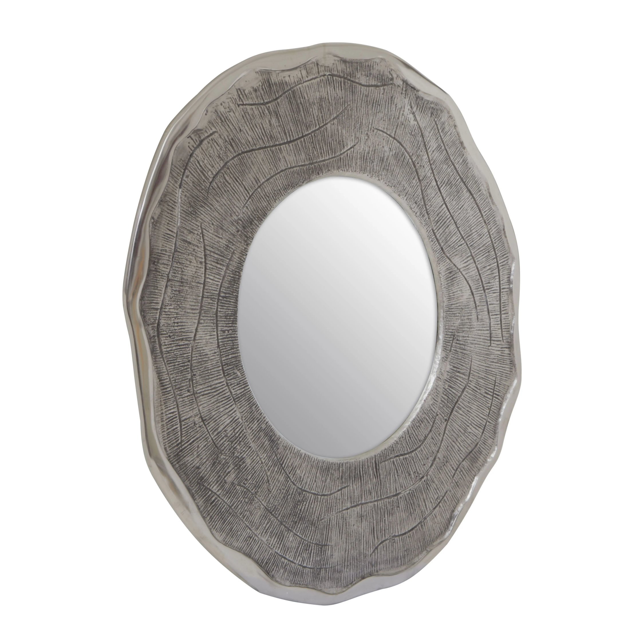 Orsina Silva Large Oak Effect Wall Mirror – Silver