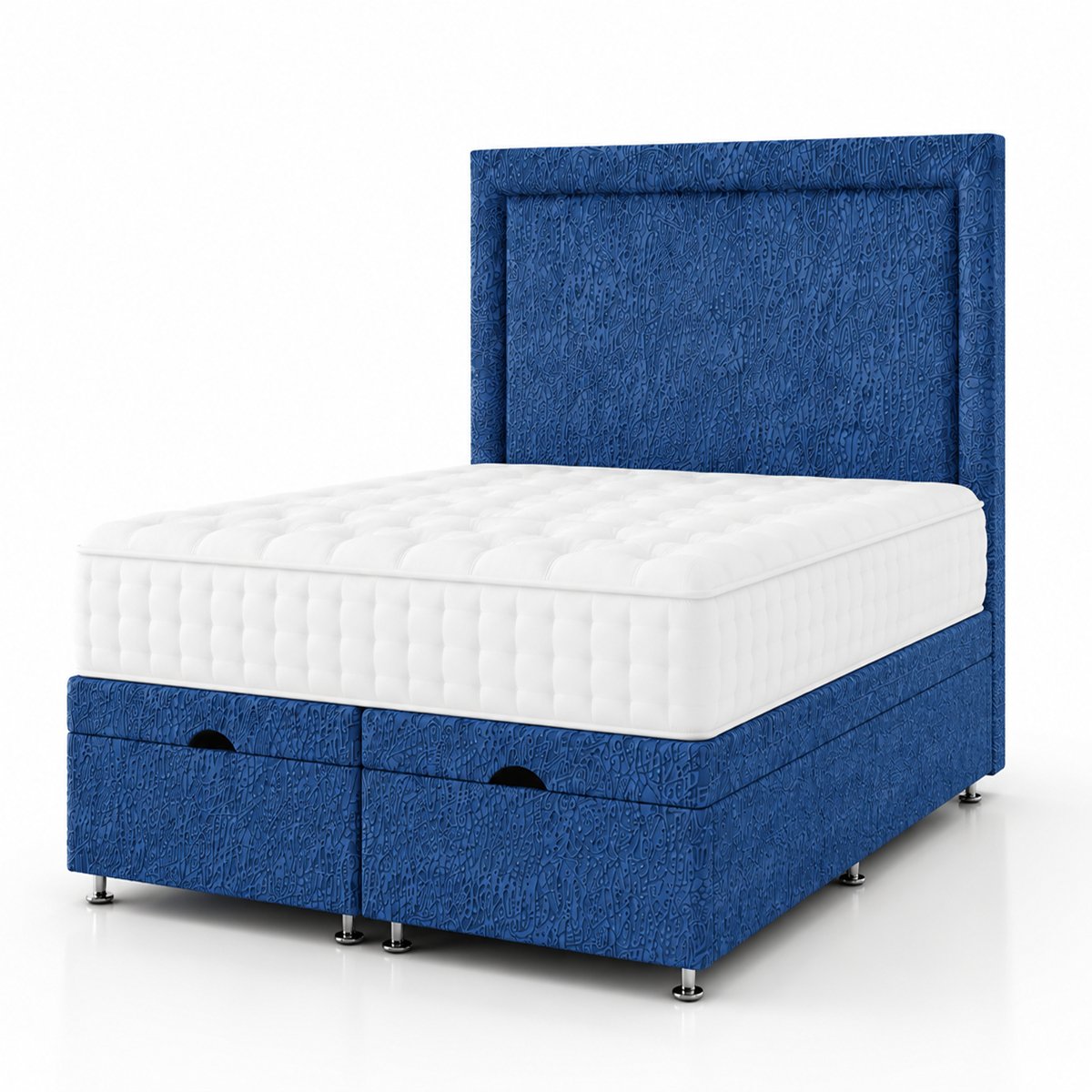 Comfy Deluxe Milan 4ft6 Double  Ottoman End Lift  Bed Set - Blue