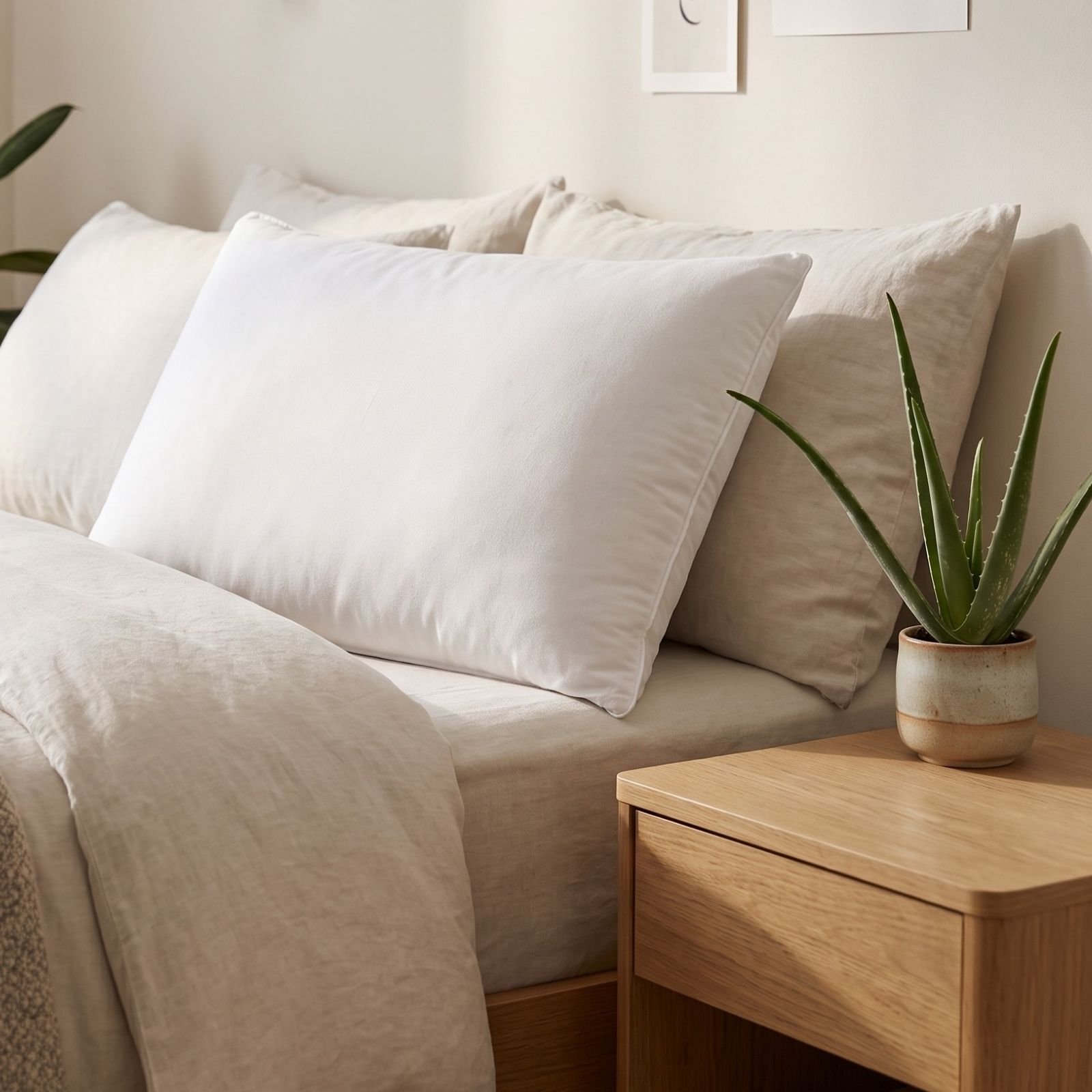 Homescapes Aloe Vera Infused Goose Feather and Down Pillow