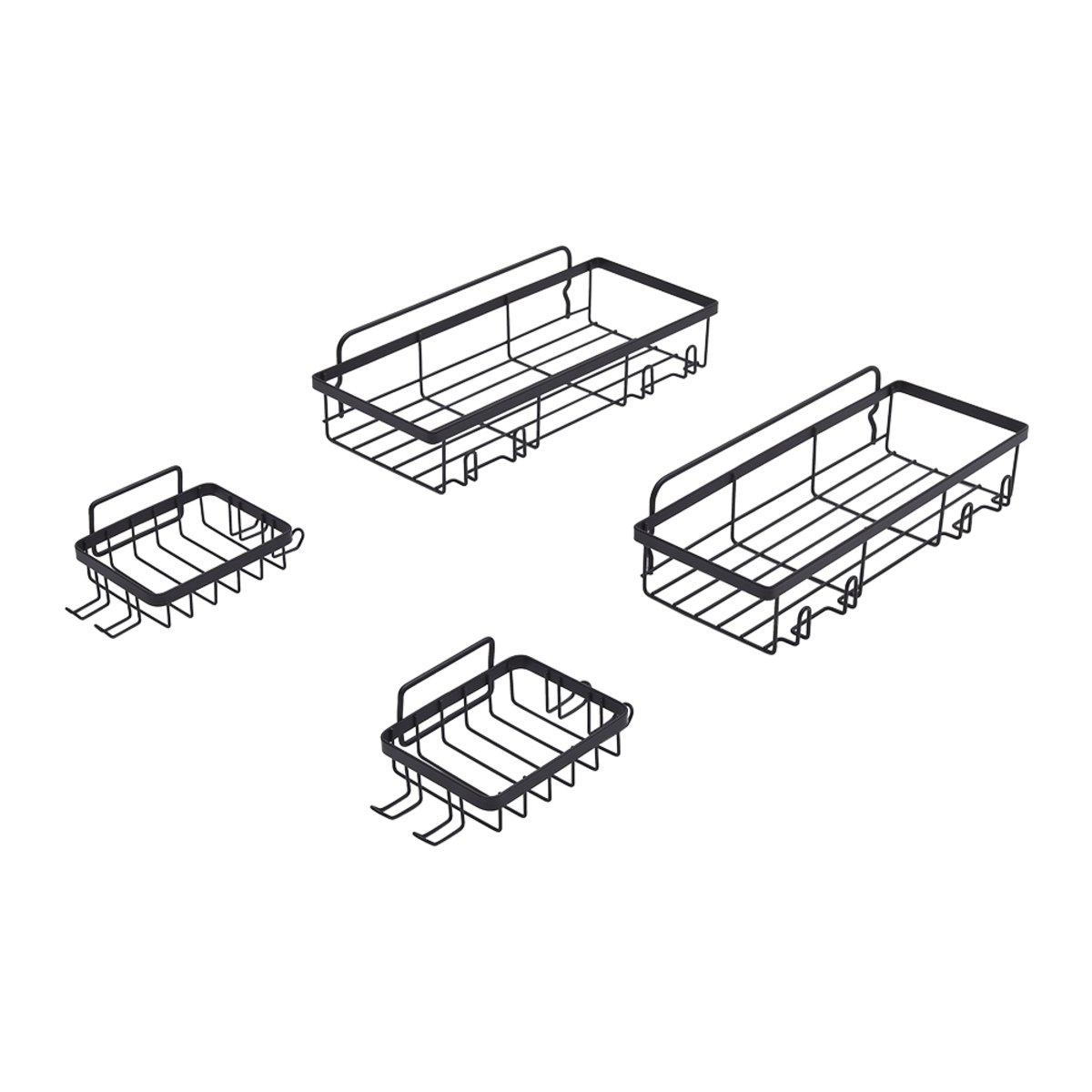 Living and Home 4-Piece Shower Caddy Set - Black