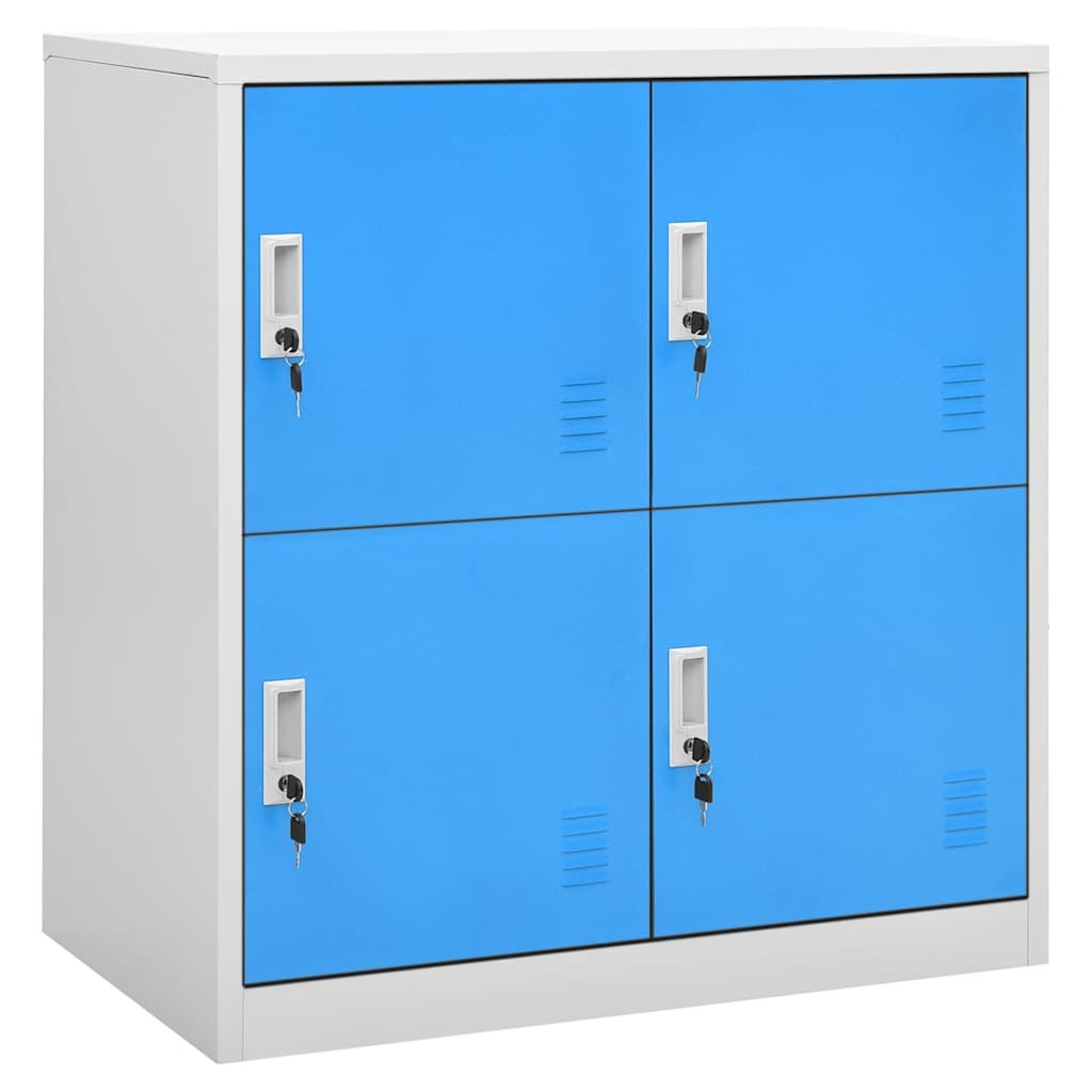 Walplus Steel 4 Lockers Locker Cabinet - Grey and Blue - 90 x 45 x 92.5 cm