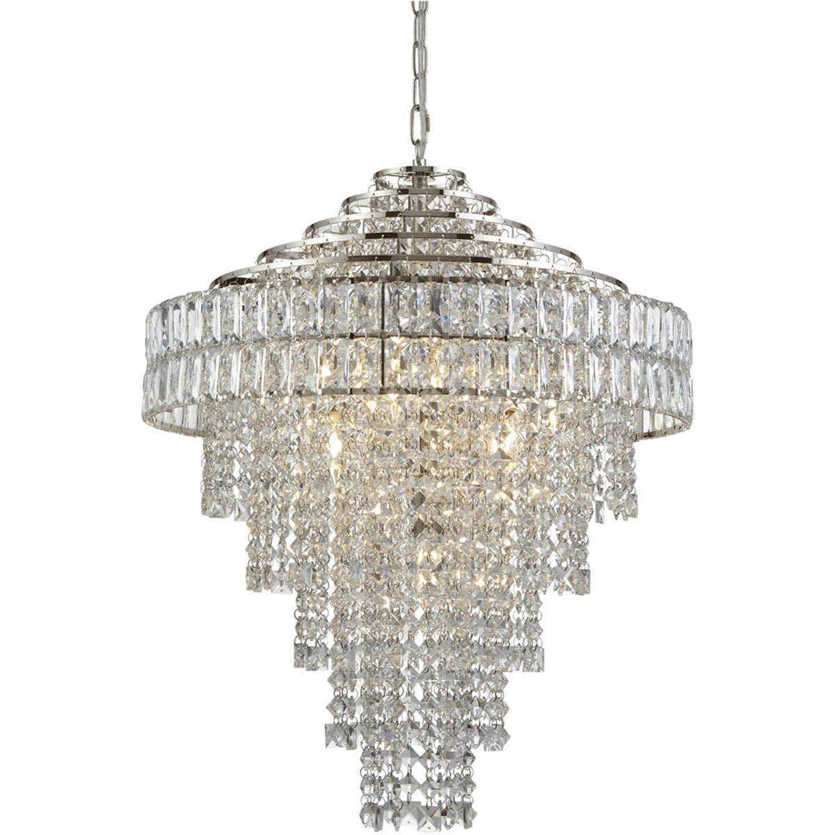 Loops Direct Steel Crystal Pendant Light - Bright Nickel