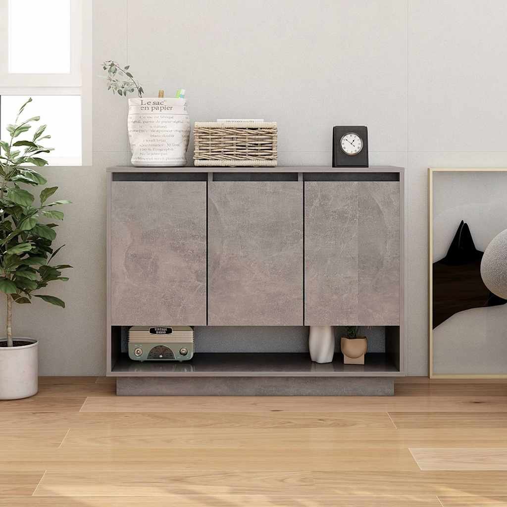 Walplus Engineered Wood Sideboard - Concrete Grey - 97 x 31 x 75 cm