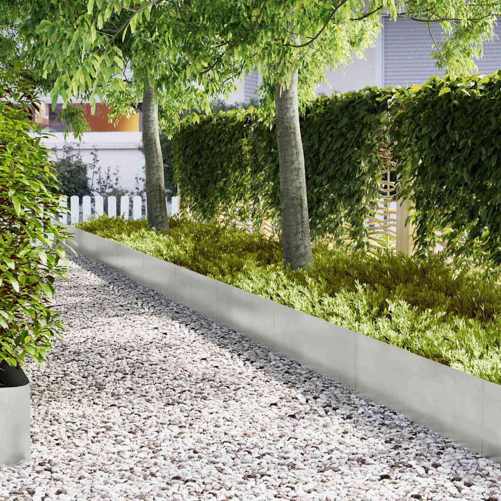 Walplus Pack of 20 Stainless Steel Lawn Edging - Silver - 100 x 0.05 x 30 cm