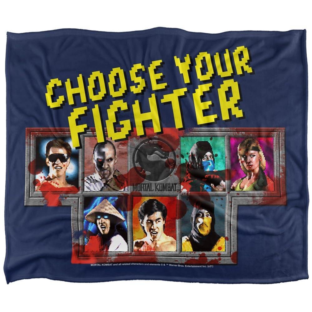Mortal Kombat Klassic Choose Your Fighter Soft Touch Blanket - 91cm x 147cm