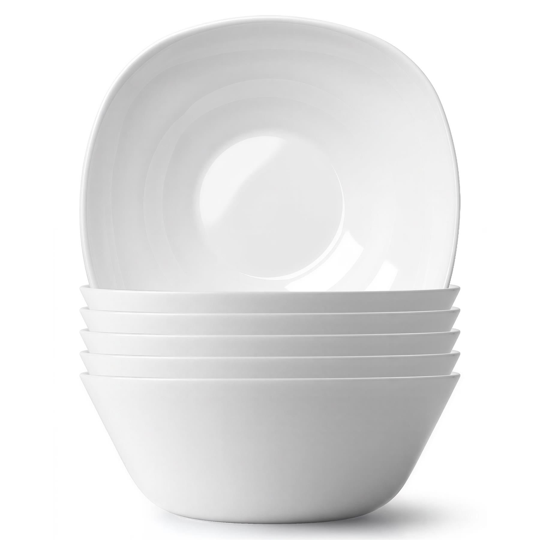 Argon Tableware Square Opalware Pasta Bowls - Pack of 6