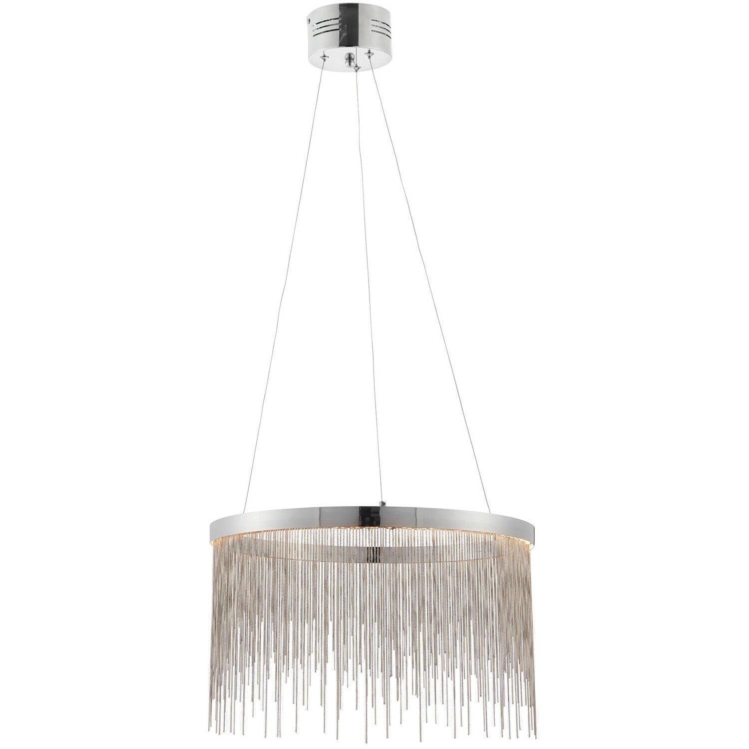 Loops Direct Steel LED Ring Pendant Light - Chrome and Silver