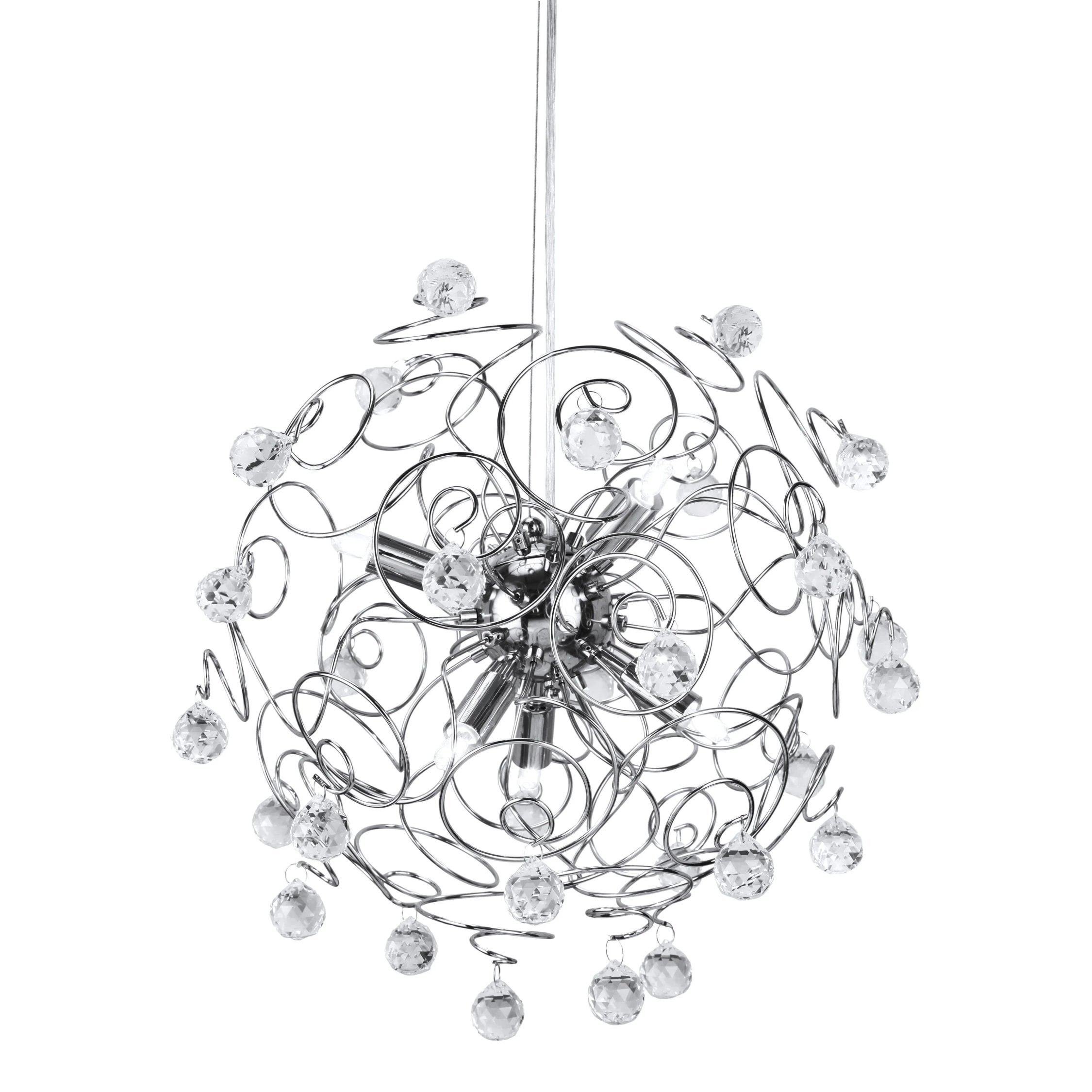 Orsina Hiram Crystal Pendant Light - Chrome