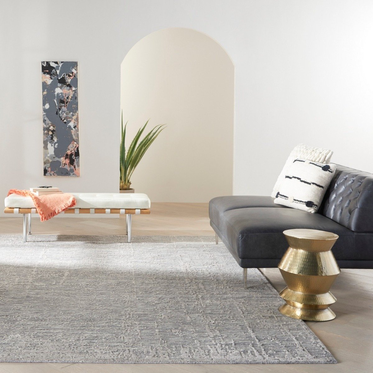 Mega Flooring Silver Handmade Abstract Rug - 61 x 91cm