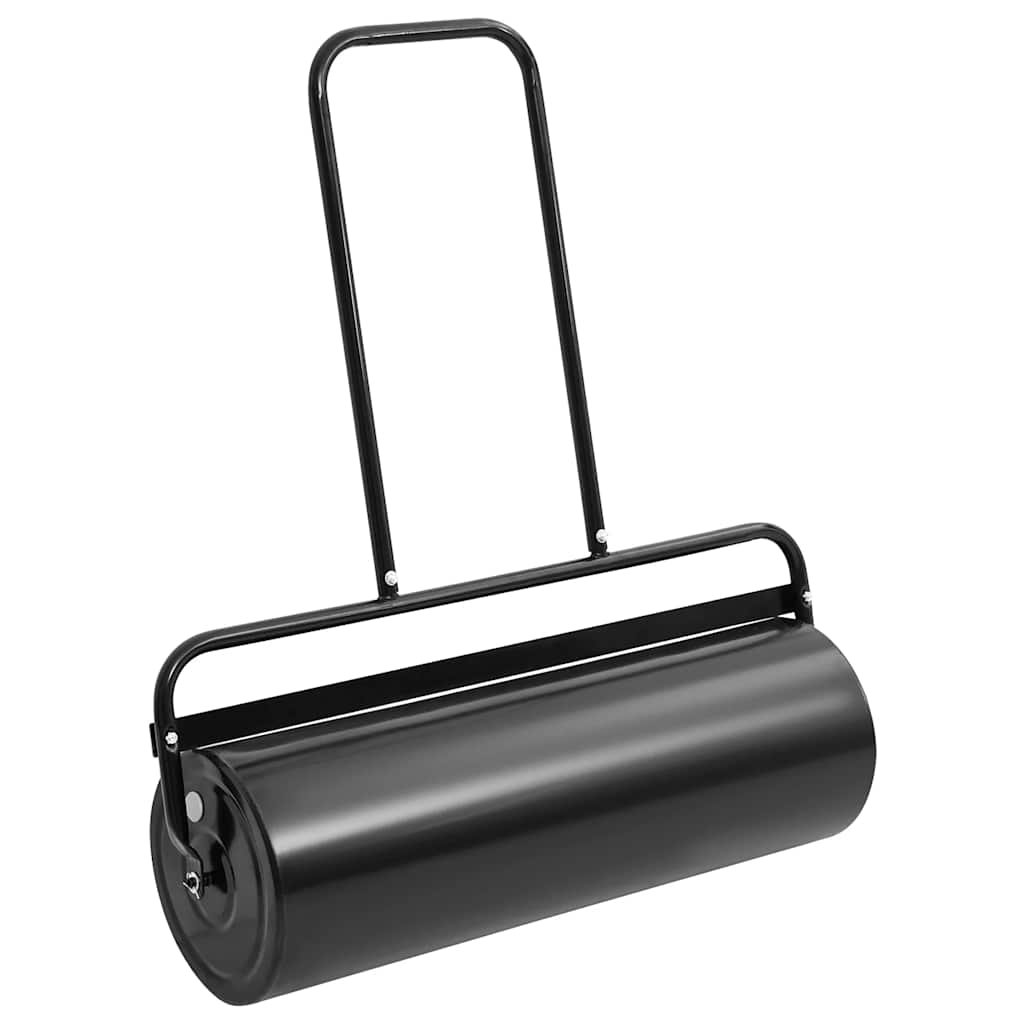 Walplus 63L Garden Lawn Roller Push with Handle - Black - 30 x 90 cm