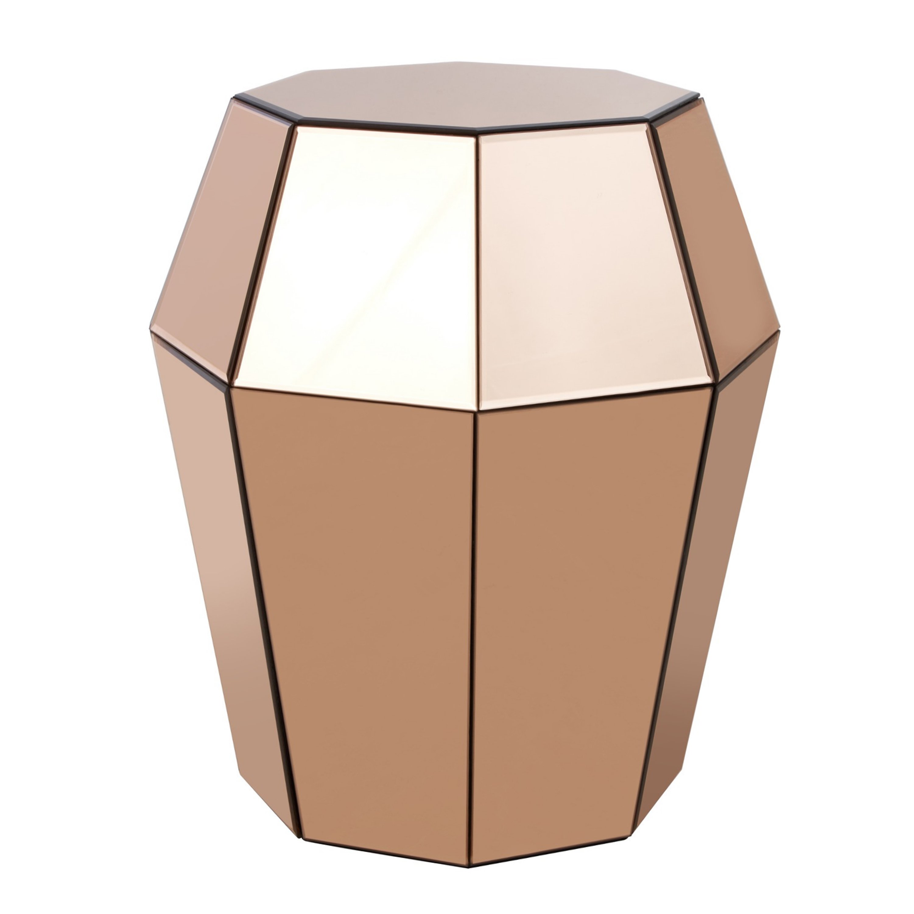 Orsina Kensington Townhouse Mirrored Side Table – Rose Gold