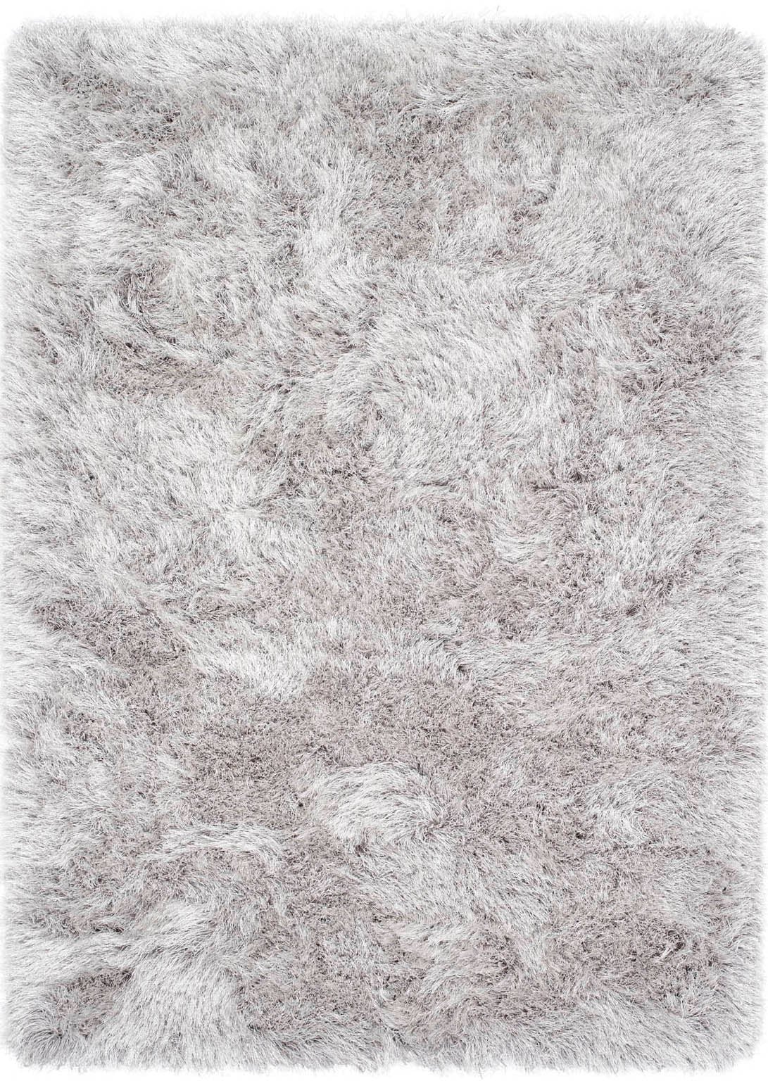 Mega Flooring Silver Shaggy Plain Rug - 60 x 120cm