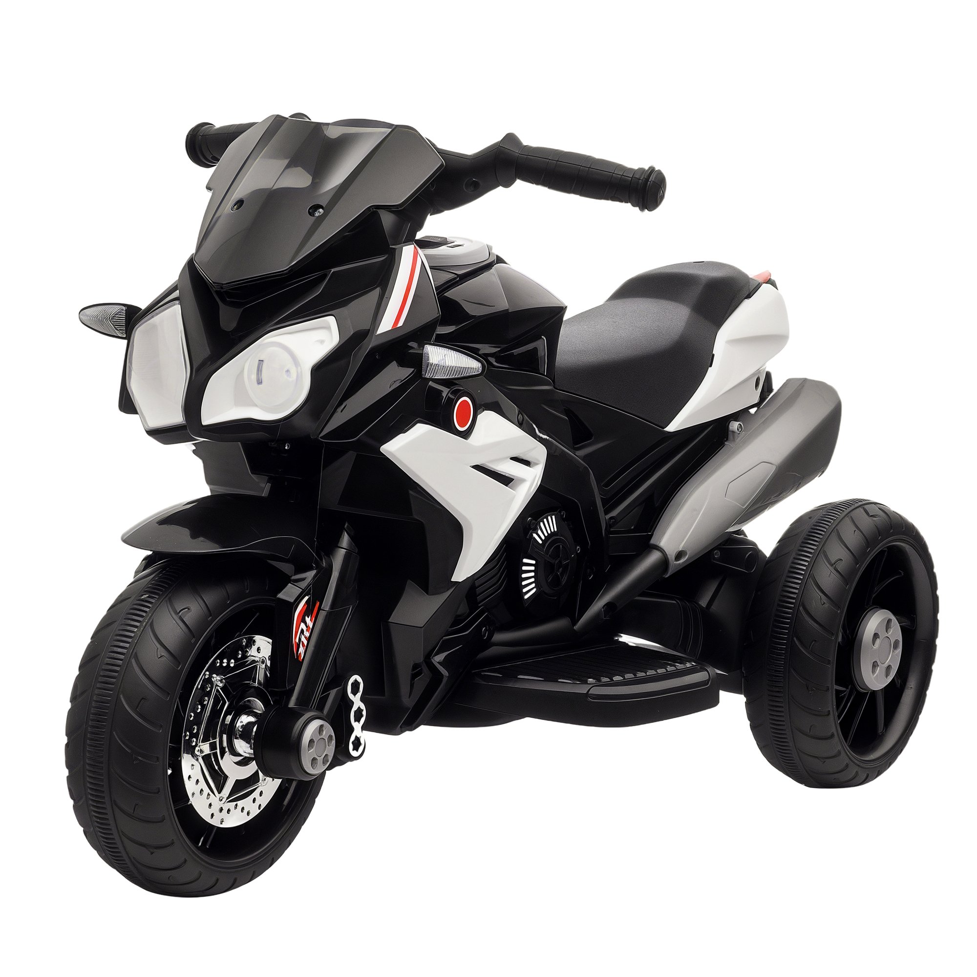 HOMCOM 3-5 Years 6V Lights Music and Horn Electric Ride On Motorcycle – Black