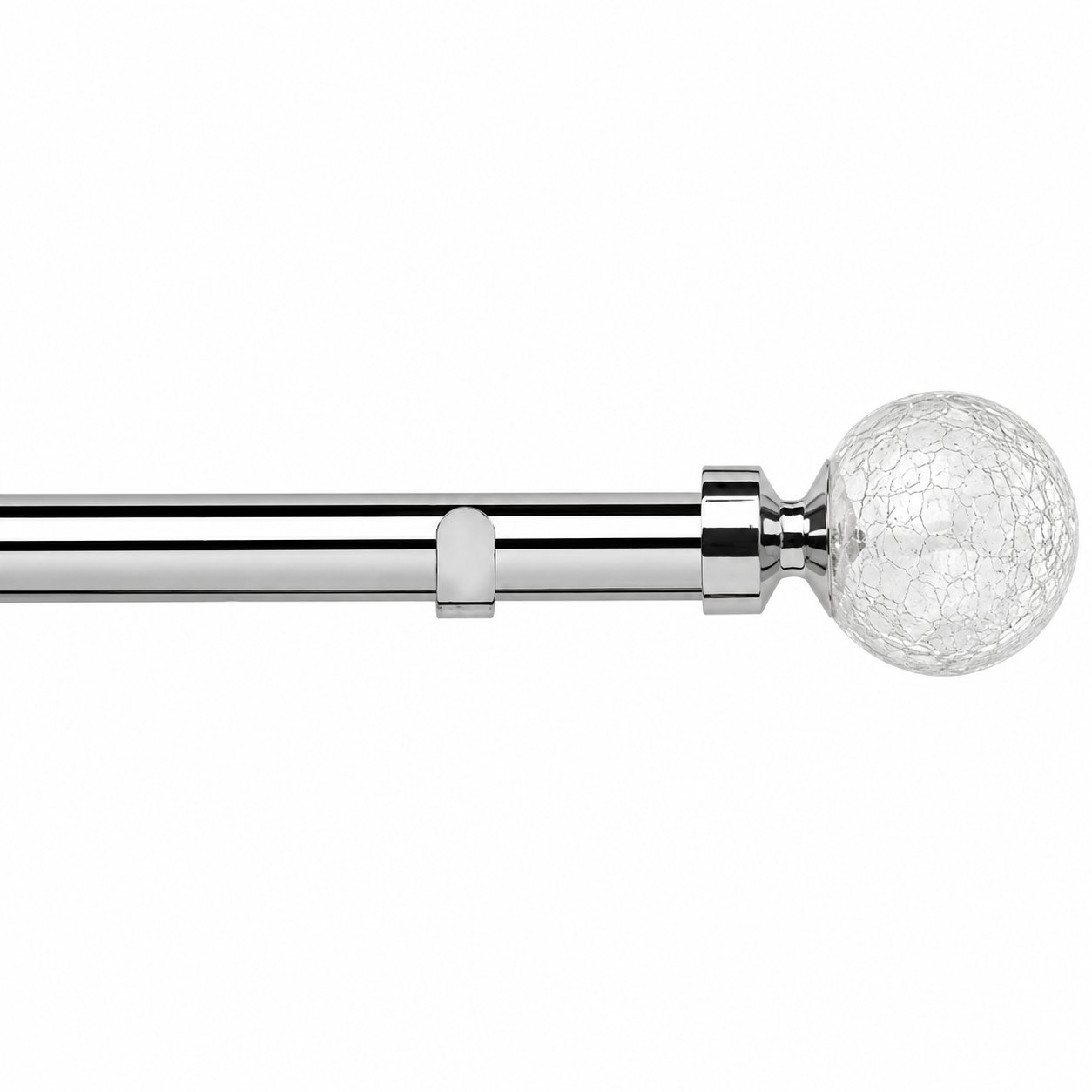 New Edge Blinds 28mm Chrome Crash Fixed Eyelet Curtain Pole - 260cm