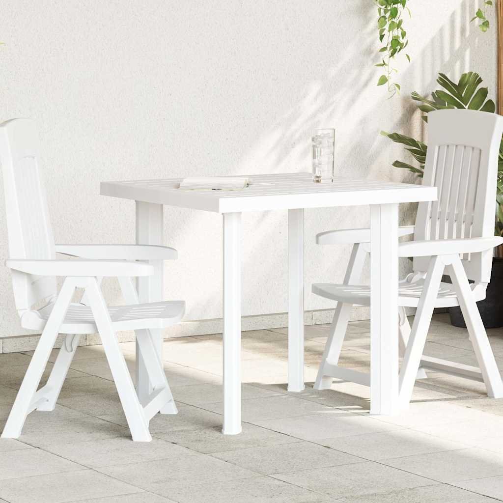 Walplus Plastic Garden Table - White - 80 x 75 x 72 cm
