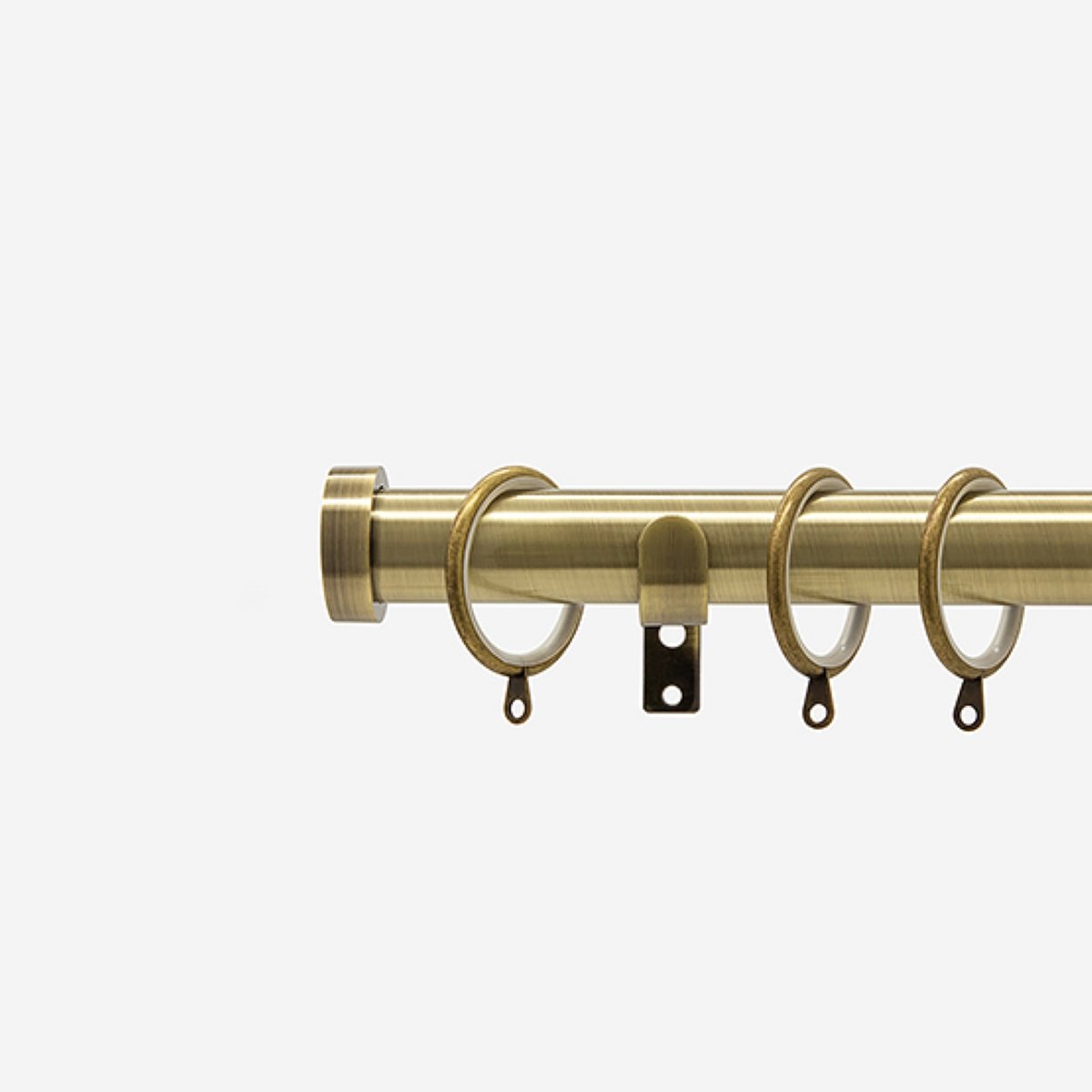 New Edge Blinds Antique Brass 28mm Stud Fixed Metal Curtain Pole - 160cm