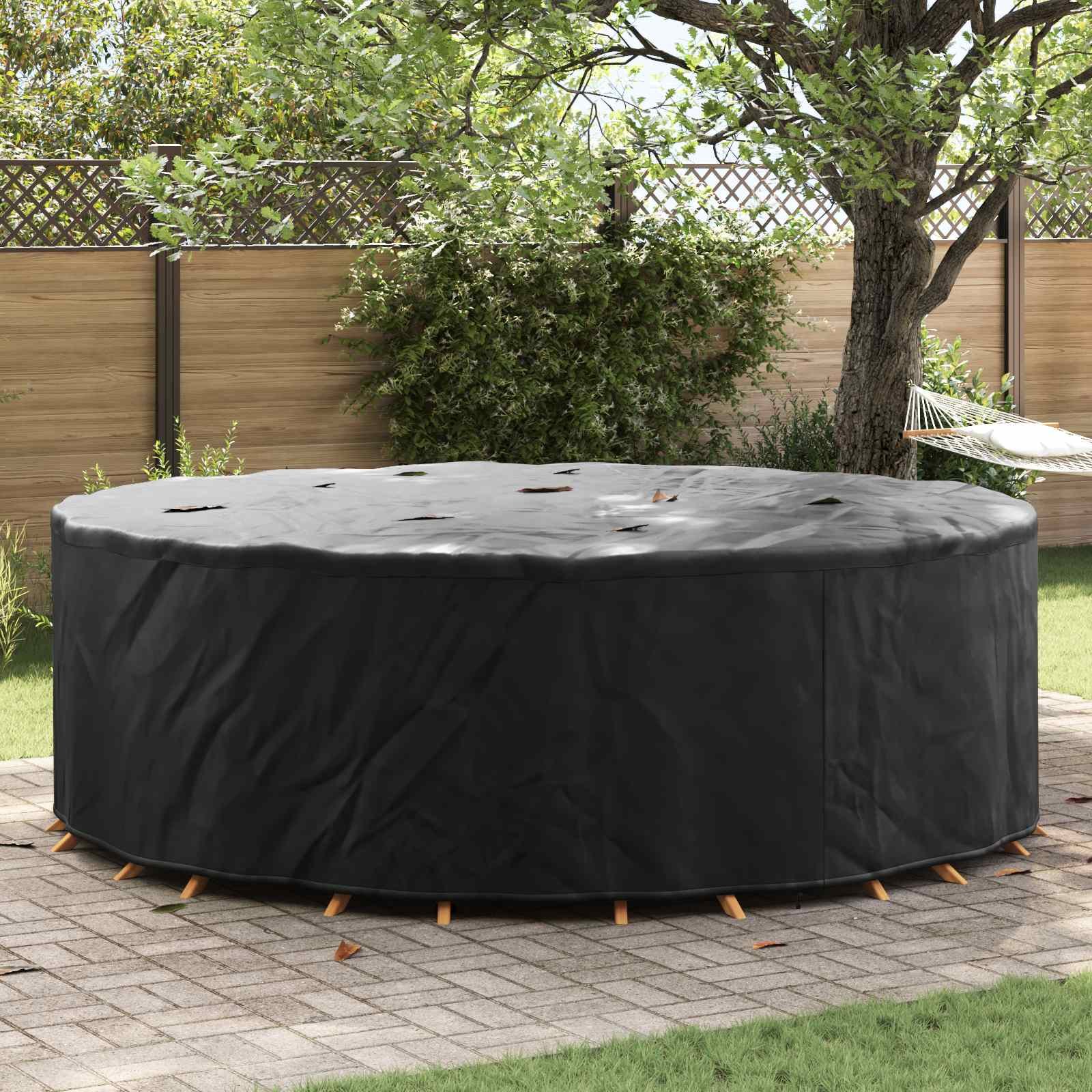 Walplus 210D Oxford Fabric Round Furniture Cover - Black - 279 x 279 x 105 cm