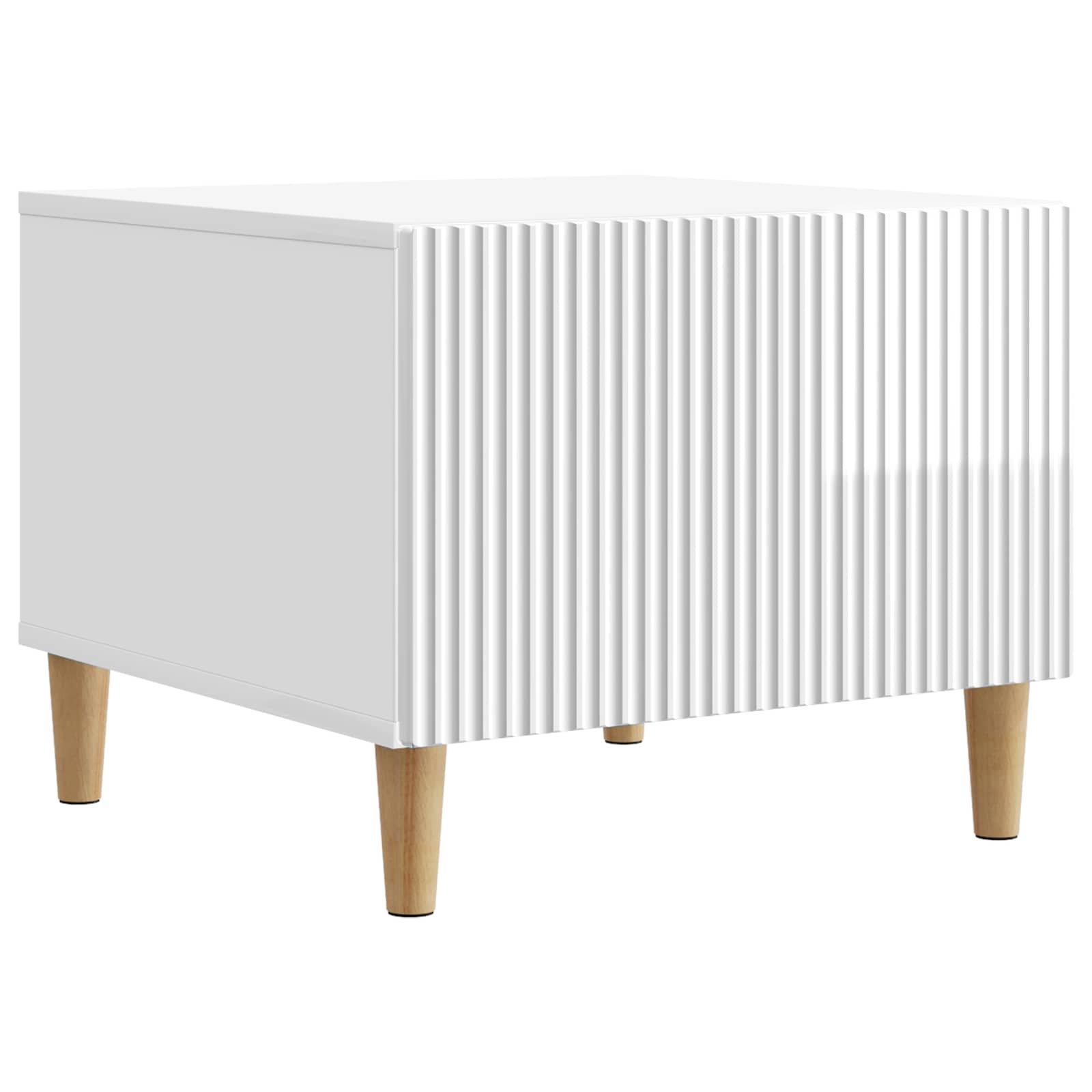 Walplus Engineered Wood Coffee Table - High gloss white - 49 x 50 x 40 cm