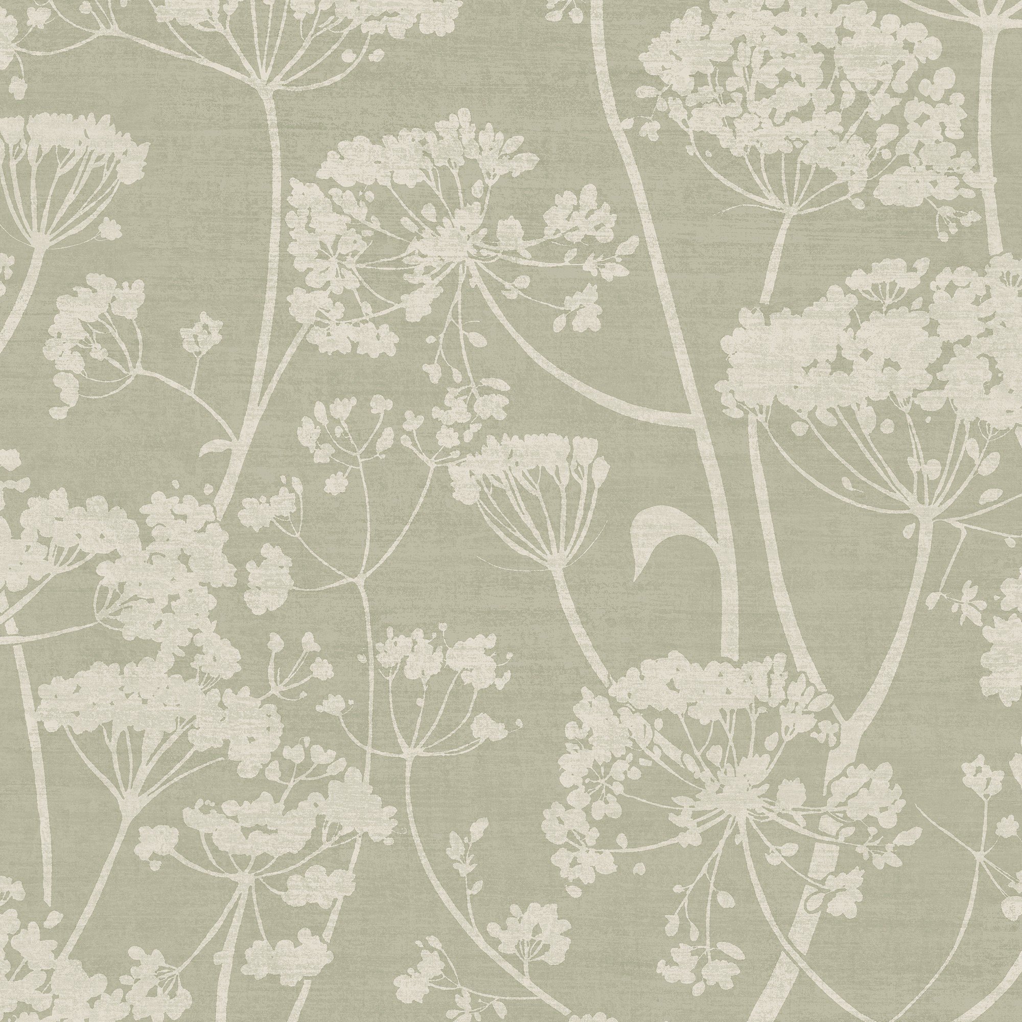 Grandeco Cow Parsley Organic Foliage Trail Wallpaper - Green