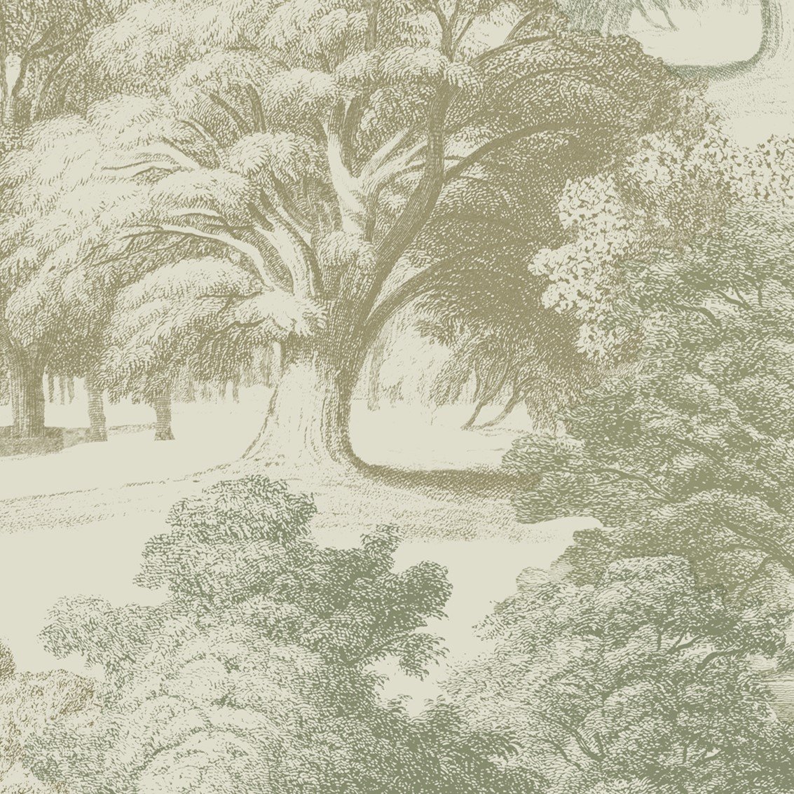 Grandeco Paul Moneypenny Belvoir Forest Toile Wallpaper - Green