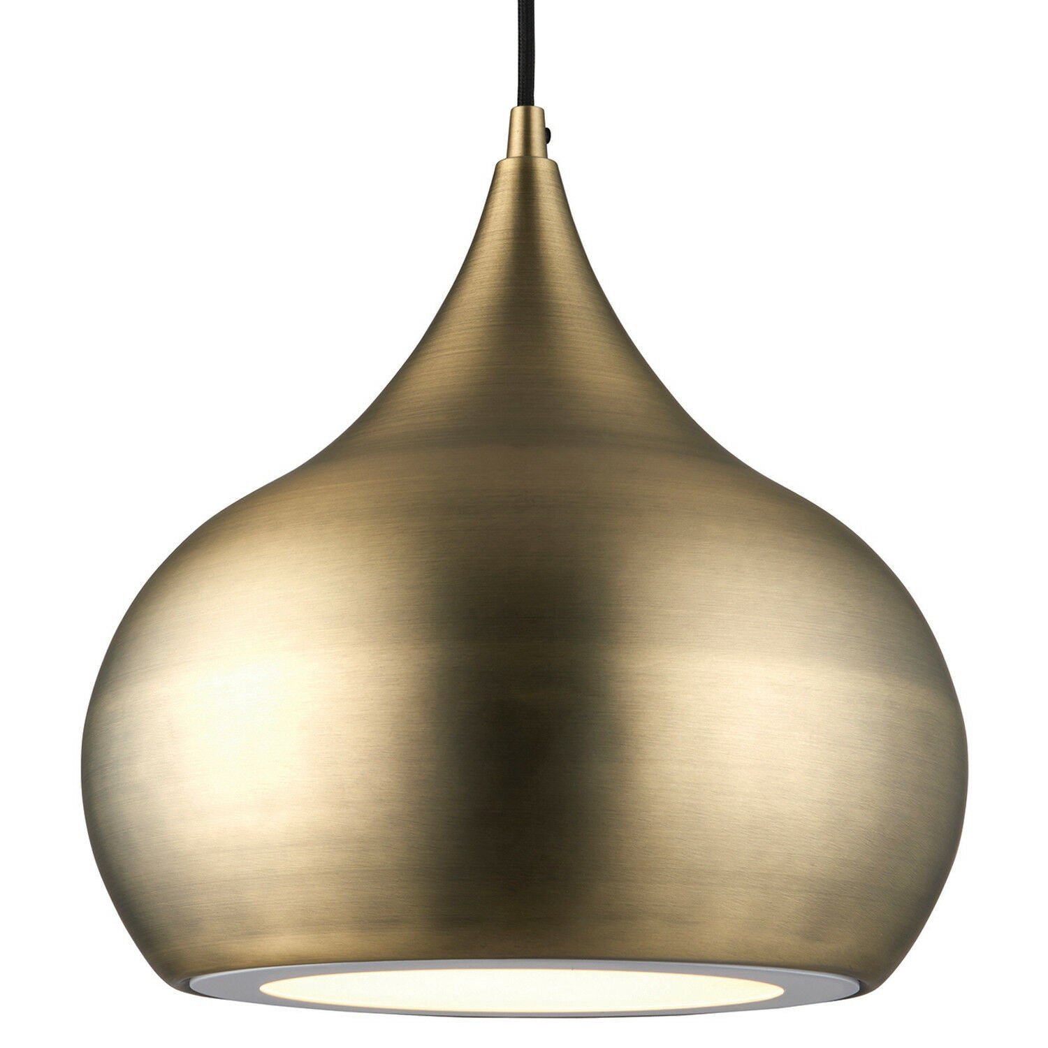 Loops Direct Steel LED Ceiling Pendant Light - Matt Antique Brass