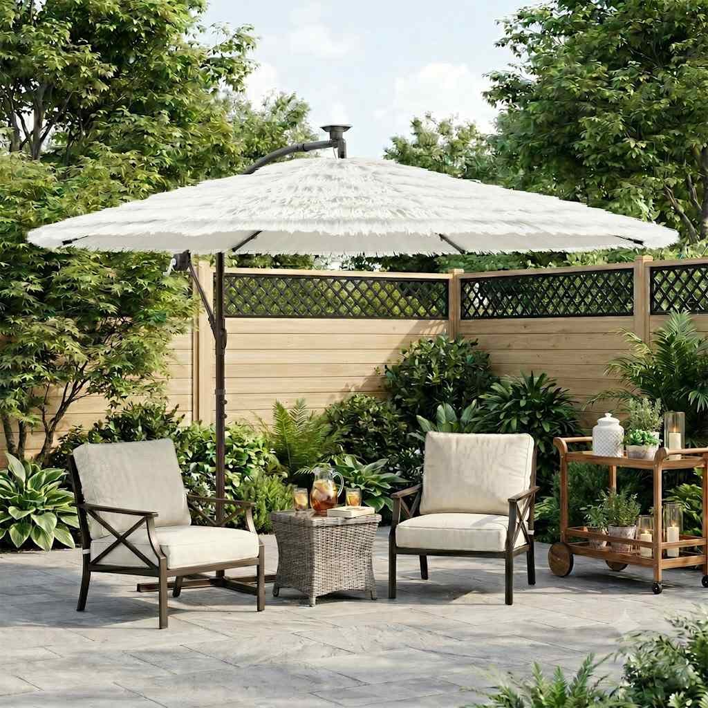 Walplus Polyester Garden Parasol - White - 269 x 269 x 235 cm