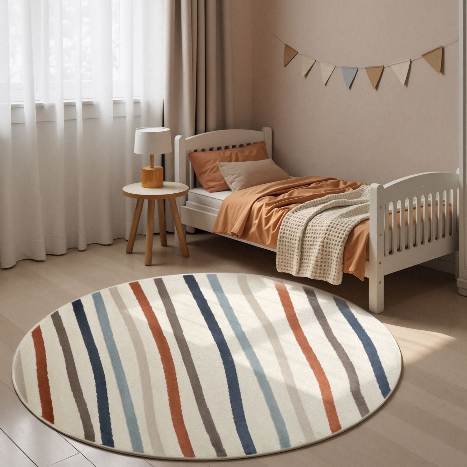 Hanse Home Cream Adventures Linnea Striped Round Rug - 160cm
