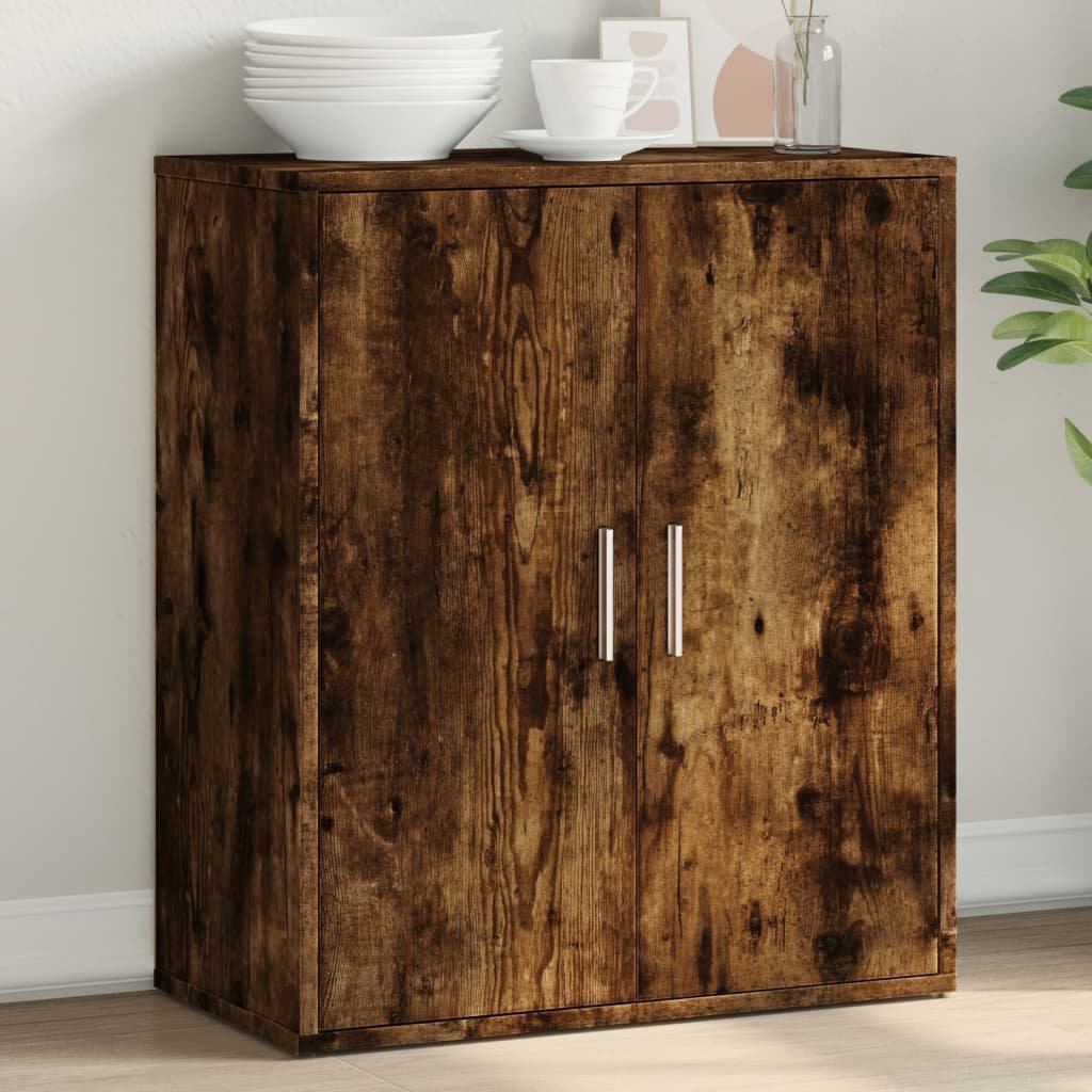 Walplus Engineered Wood Buffet Sideboard - Smoked Oak - 60 x 31 x 70 cm