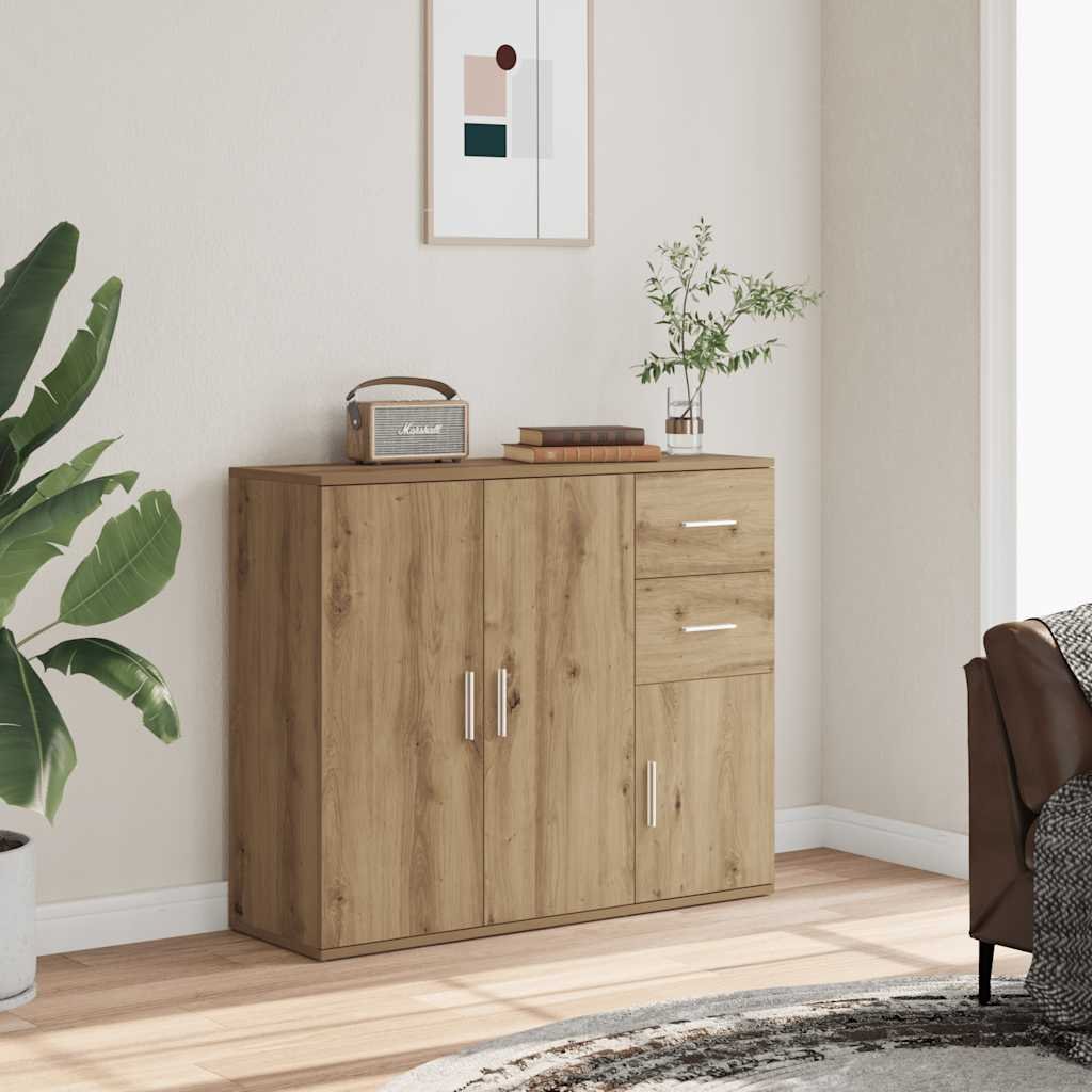 Walplus Engineered Wood Sideboard - Artisan Oak - 91 x 29.5 x 75 cm