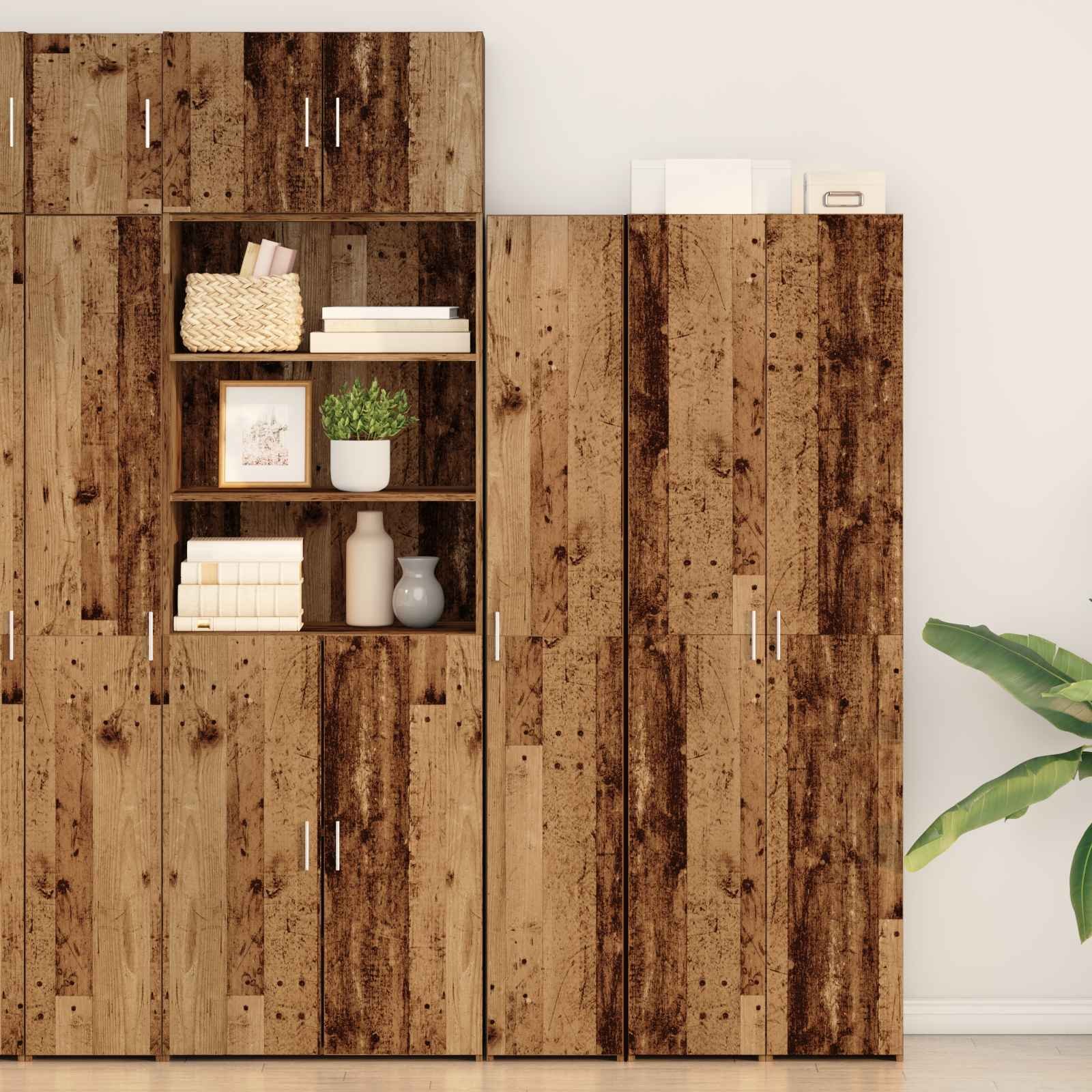 Walplus Highboard - Dark Wood - 30 x 42.5 x 185 cm