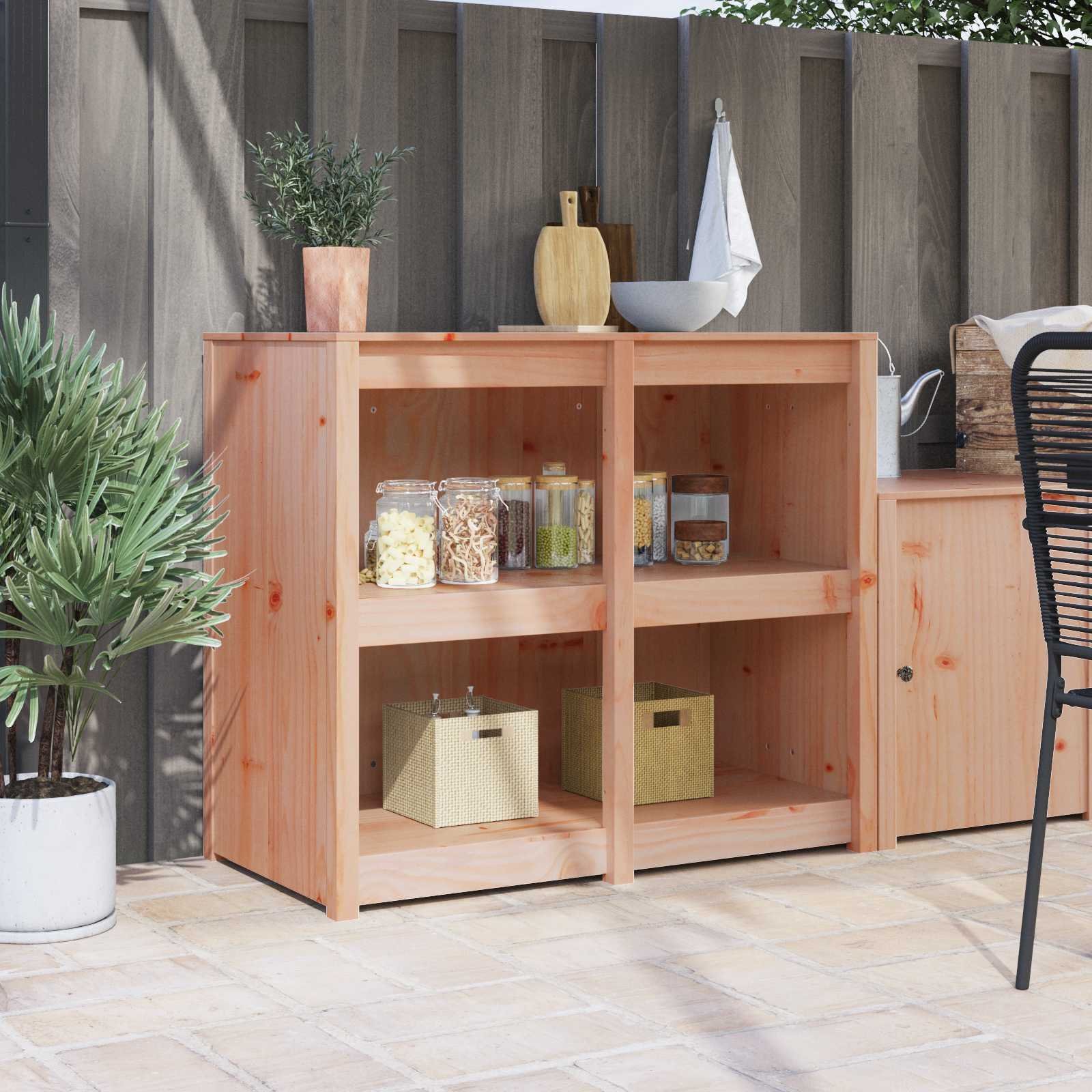 Walplus 4 Shelf Solid Wood Storage Cabinet - Douglas Wood - 106 x 55 x 92 cm