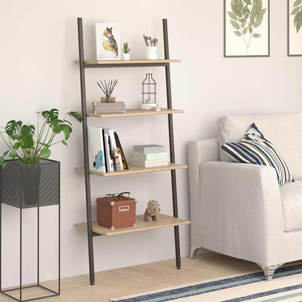 Walplus Leaning Shelf - Black - 64 x 34 x 150.5 cm