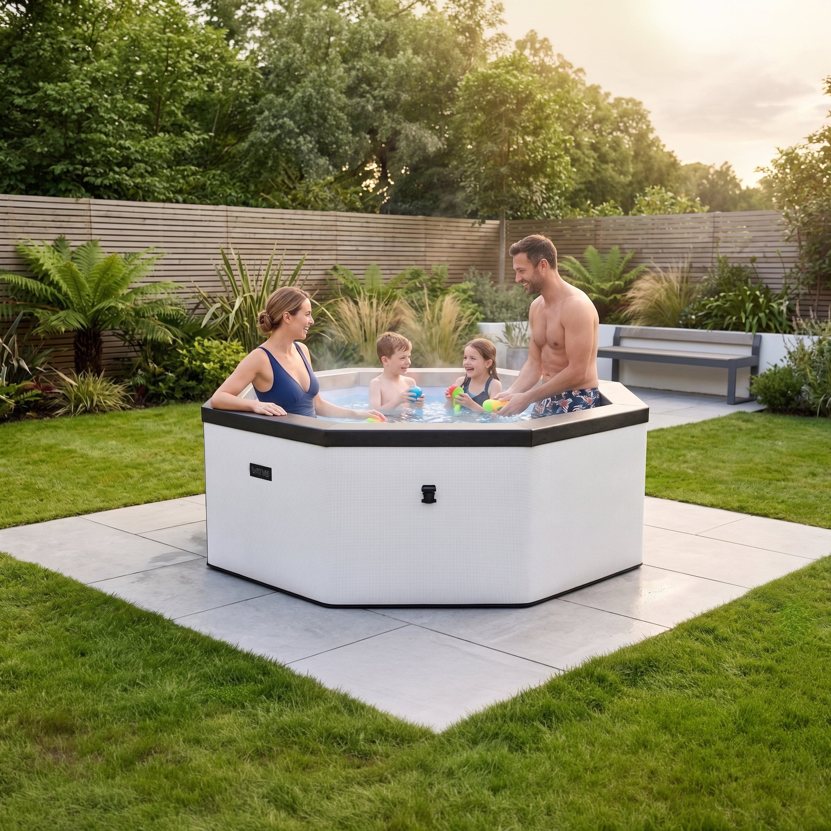 Wave Como 6-Person Eco Foam Hot Tub with Integrated Heater - Pebble White