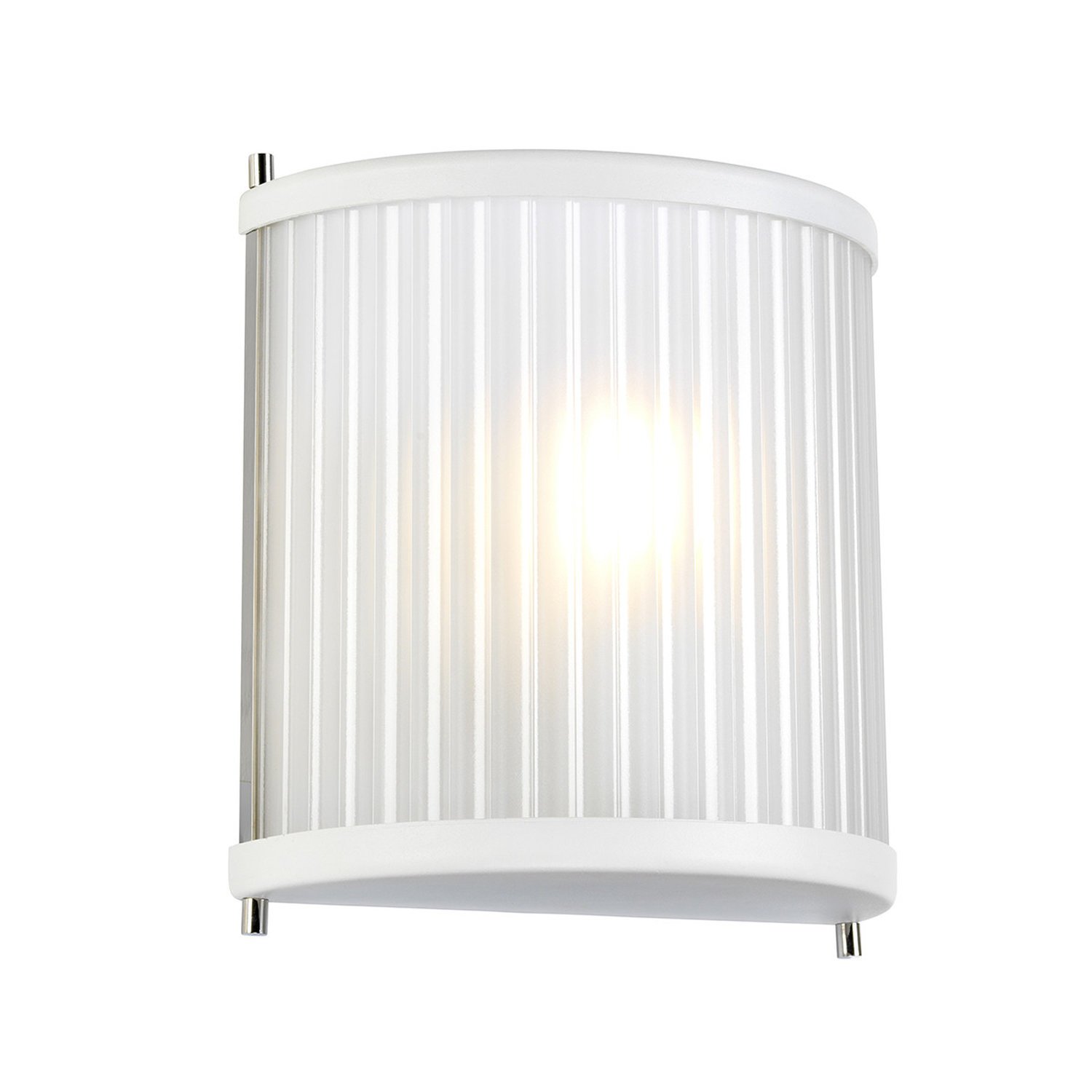 Elstead Corona Flush Wall Light - White Satin Painted