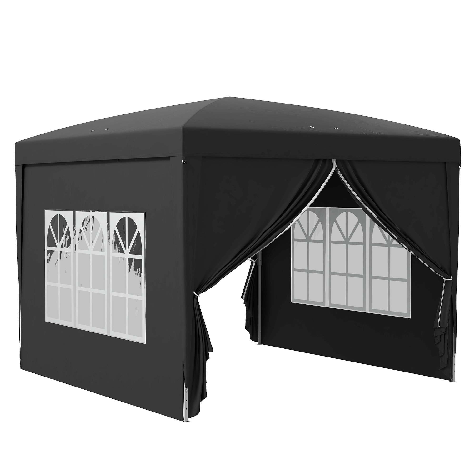 Outsunny Water Resistant Sidewall Pop Up Gazebo – Black