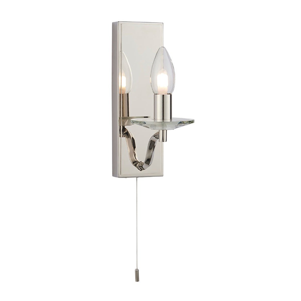 Loops Direct Steel and Crystal Wall Light - Polished Nickel