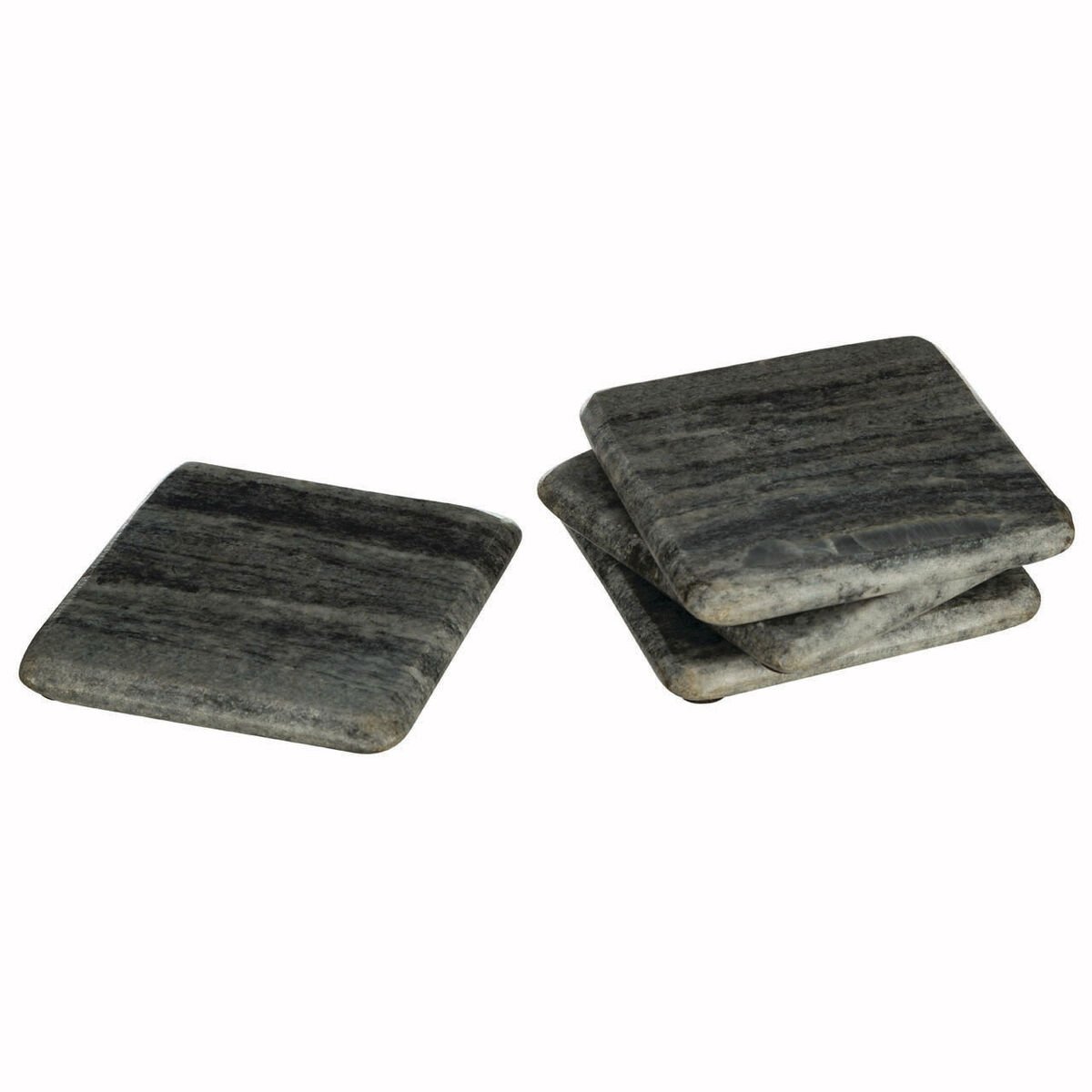Orsina Set Of 4 Marmore Marble Square Coasters - Grey