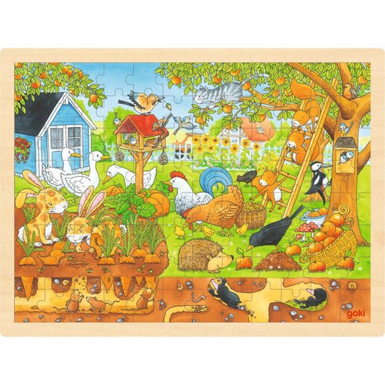 Goki Our Garden Wooden Jigsaw Puzzle - 96 Piece