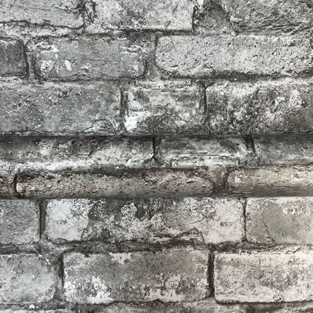 Fine Decor Brick Effect Wallpaper - Charcoal
