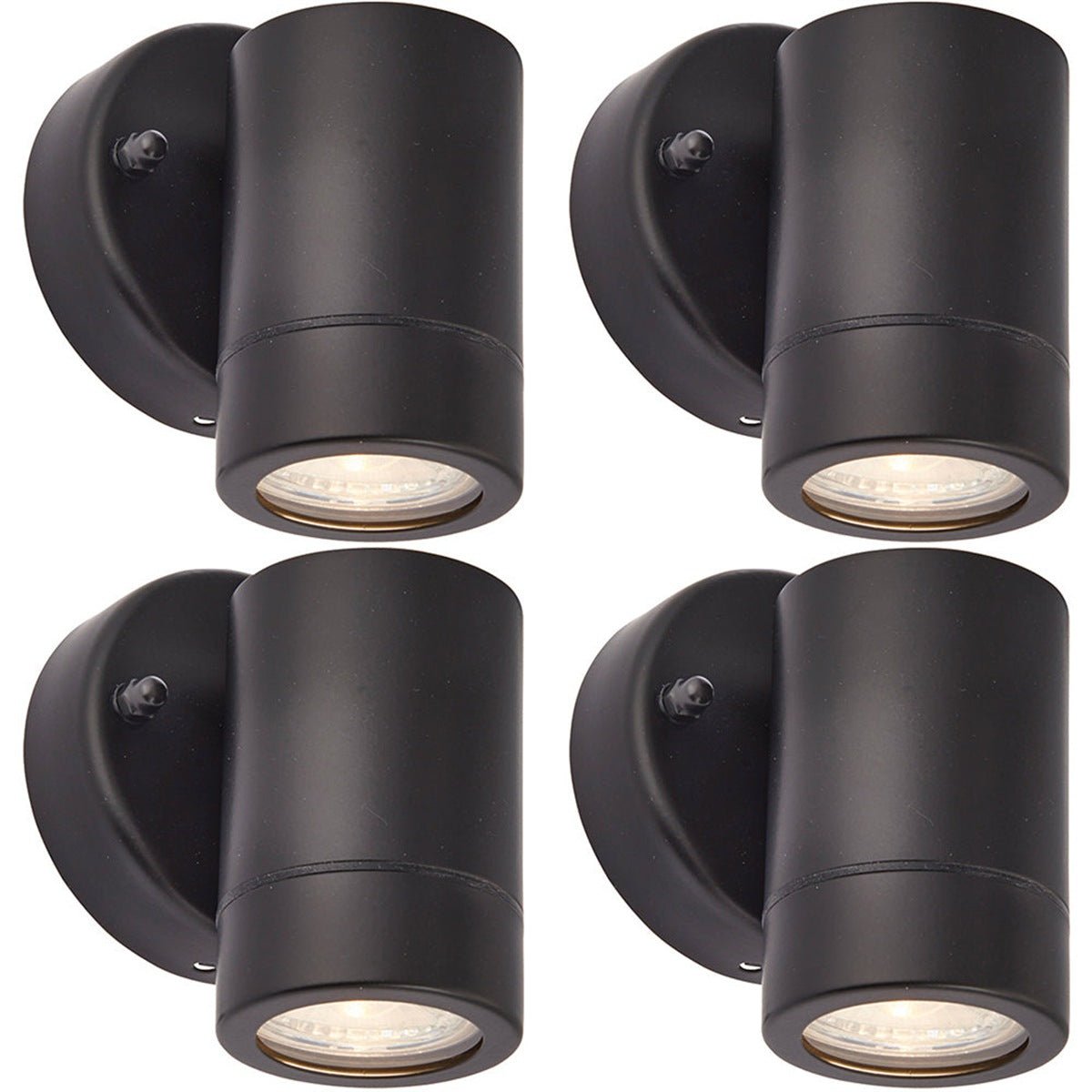 Loops Direct Pack of 4 Stainless Steel and Glass Wall Light - Matt Black
