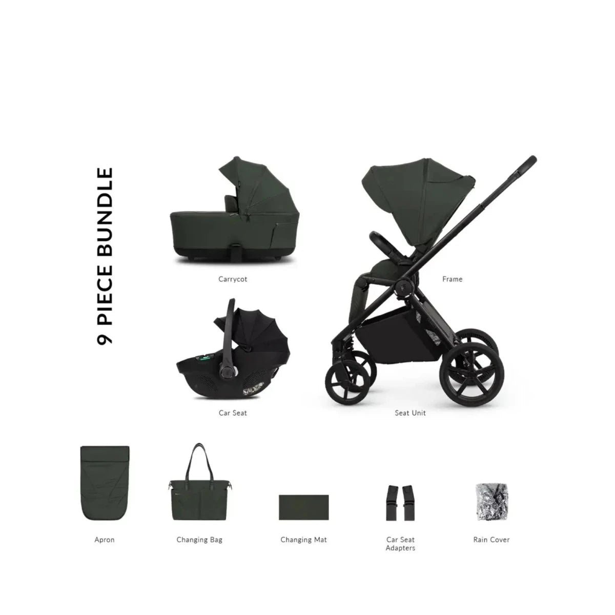 Venicci Claro 2 3-in-1 Travel System - Black/Forest