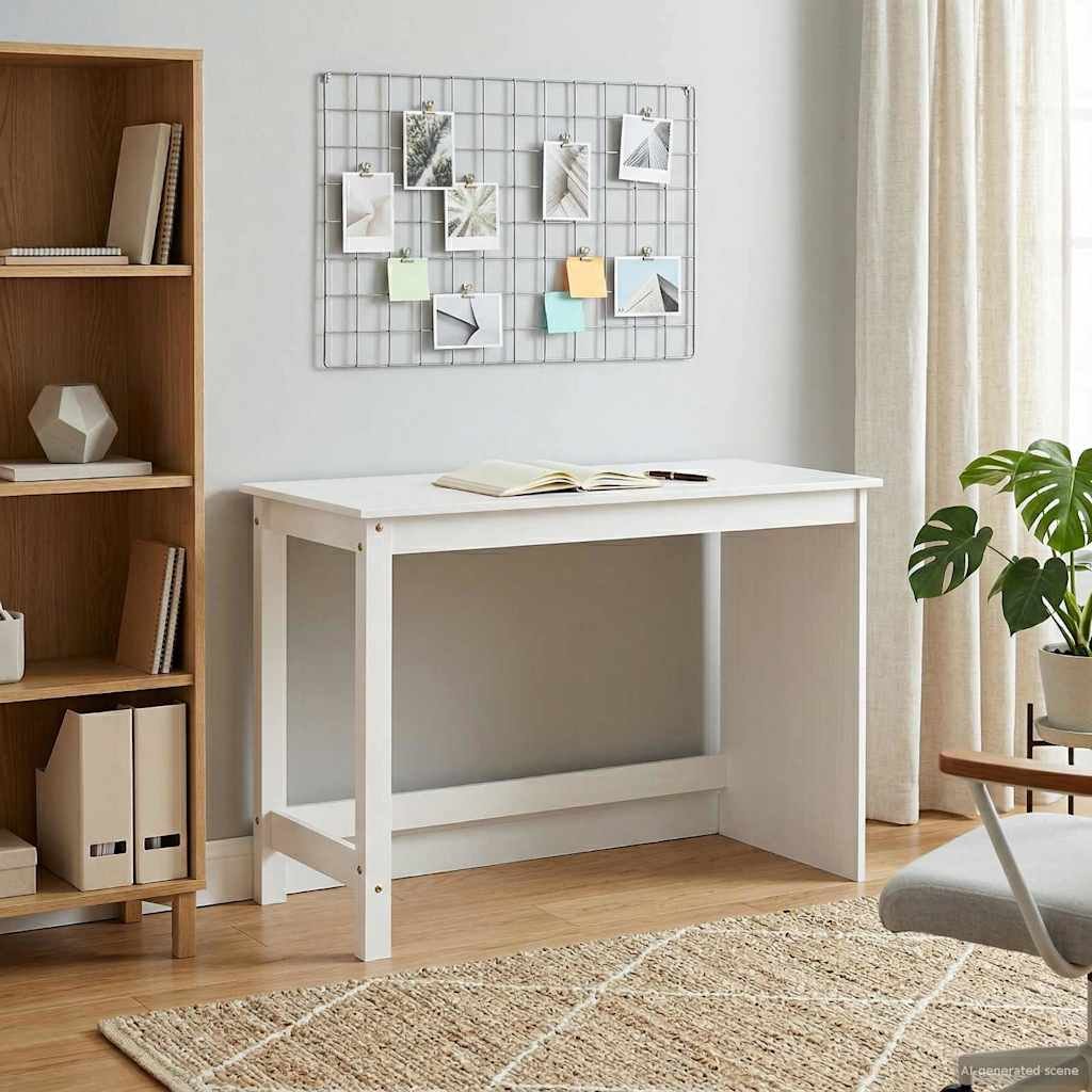 Walplus Solid Pine Desk - White - 112 x 50 x 75 cm