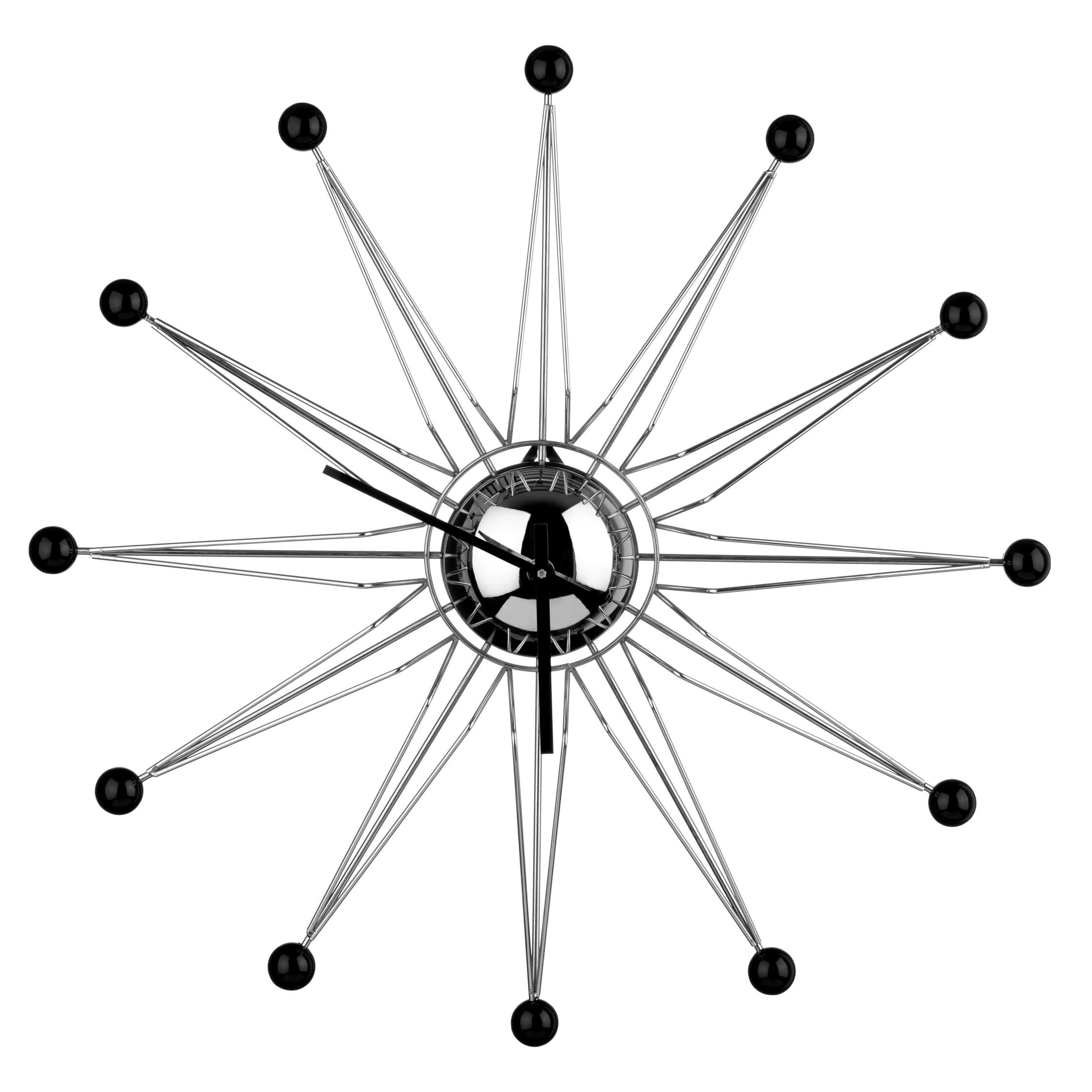 Orsina Zizzi 50cm Dia Metal Balls Wall Clock - Black and Silver