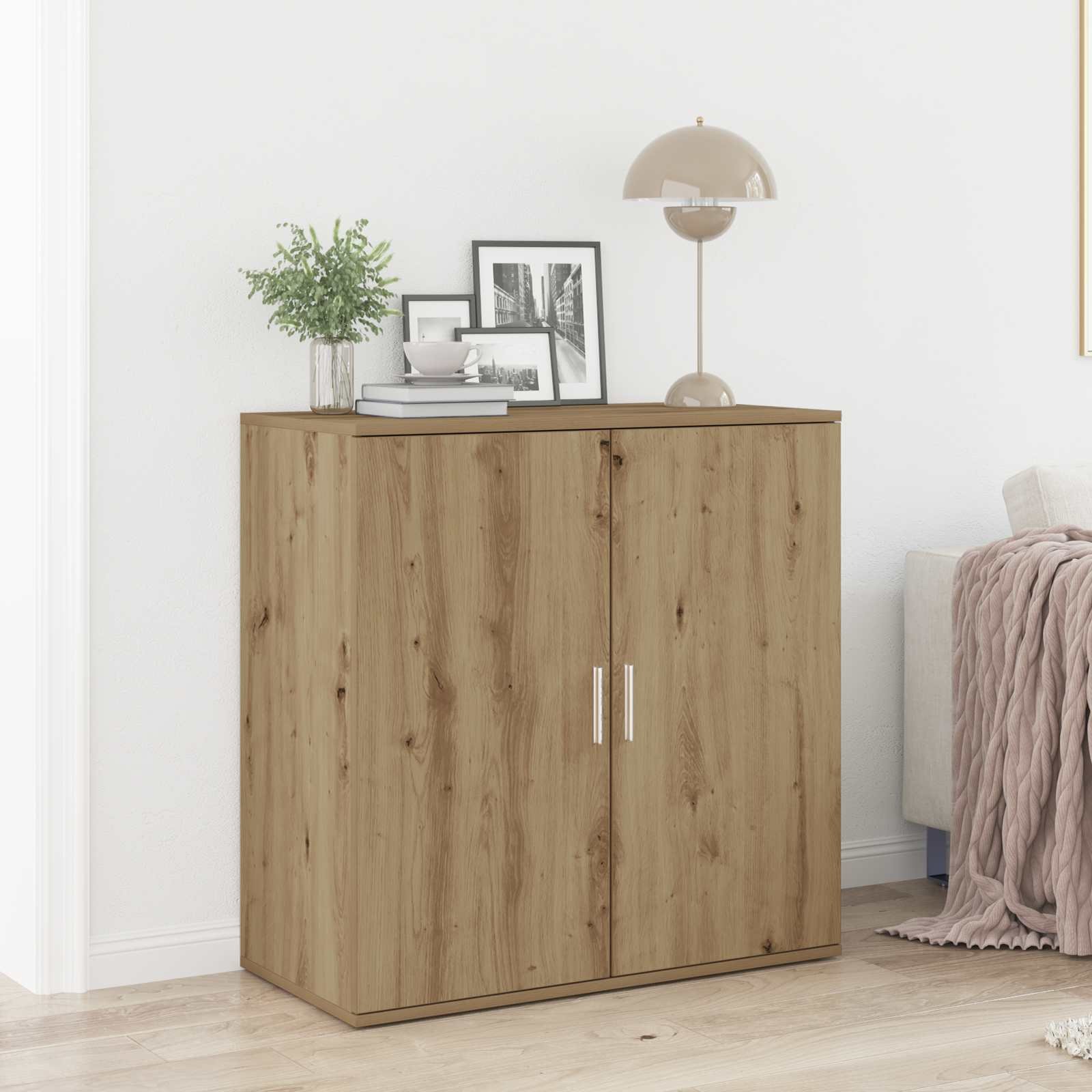 Walplus Engineered Wood Sideboard - Artisan Oak - 79 x 38 x 80 cm