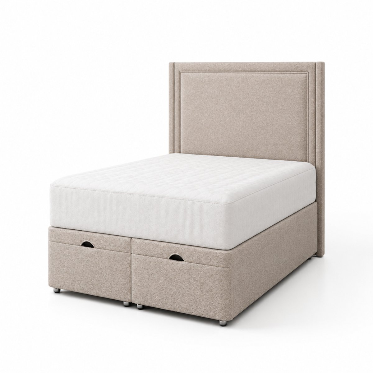 Comfy Deluxe Rome 5ft King Size Ottoman End Lift  Bed Set - Beige