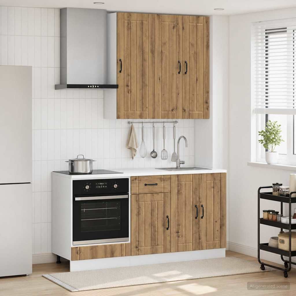 Walplus 5 Piece Engineered Wood Kitchen Unit Set - Artisan Oak