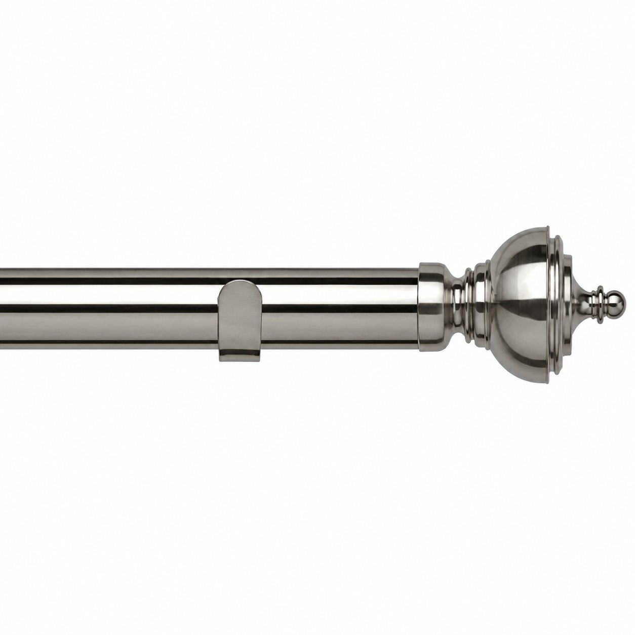 New Edge Blinds 28mm Satin Silver Vienna Fixed Eyelet Curtain Pole - 70cm