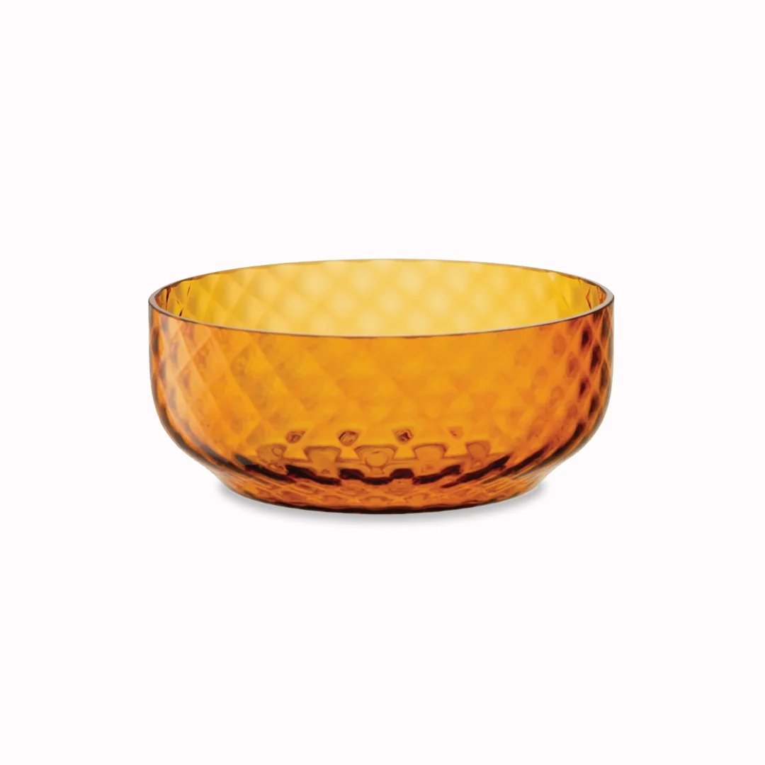 LSA International 22.5cm Dapple Mouth-Blown Glass Bowl - Amber